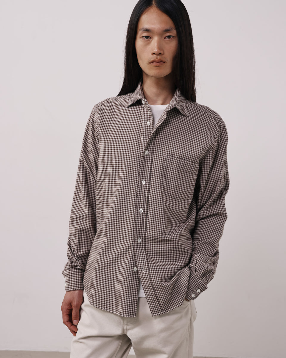Paul Men's Chocolate Checked Flannel Shirt - Image principale