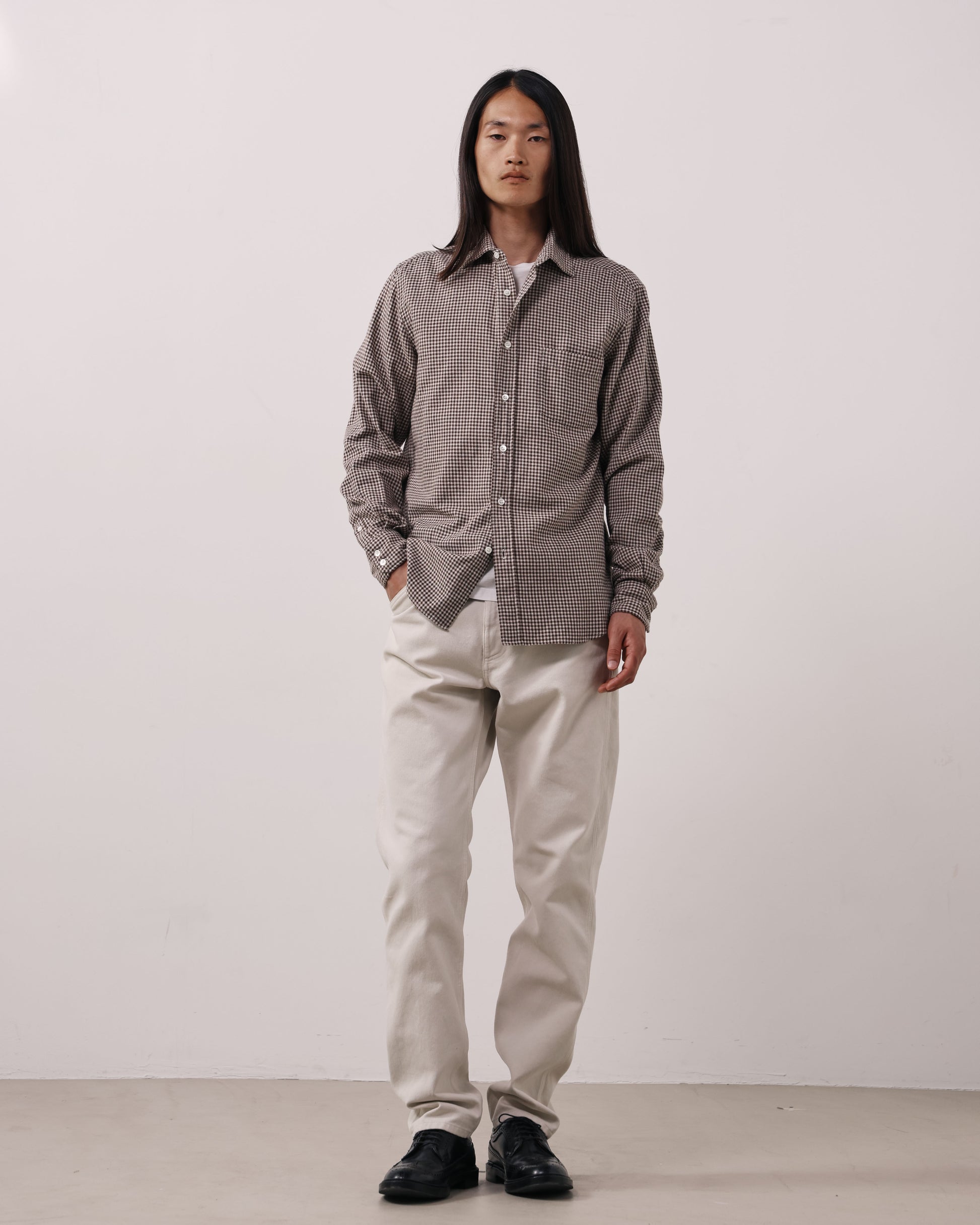 Chemise Homme en Flanelle à Carreaux Chocolat Paul