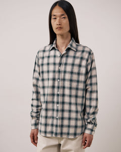 Chemise Homme en Flanelle à Carreaux Ecru & Vert Paul