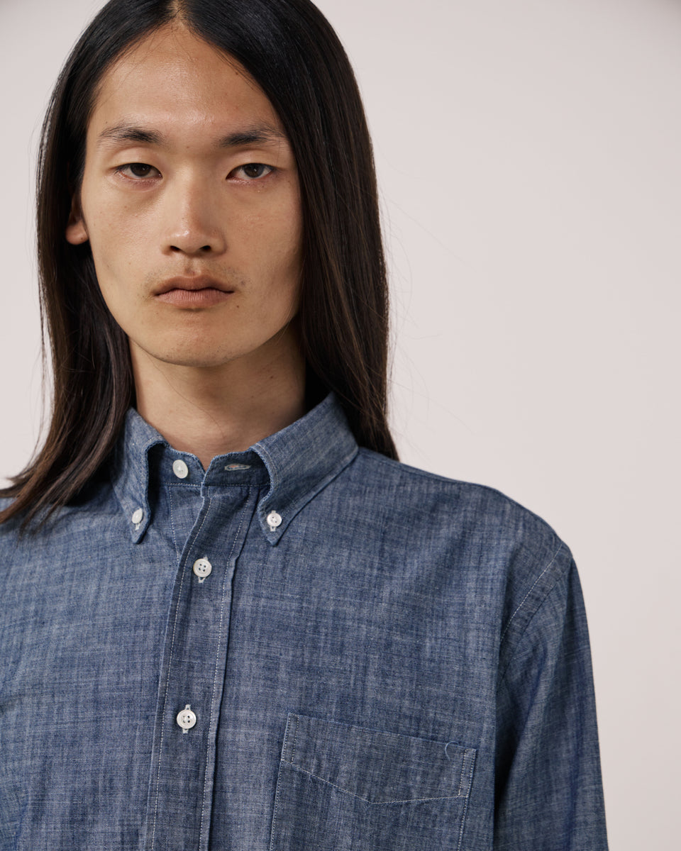 Chemise Homme en Chambray Bleu Indigo Pitt - Image 3