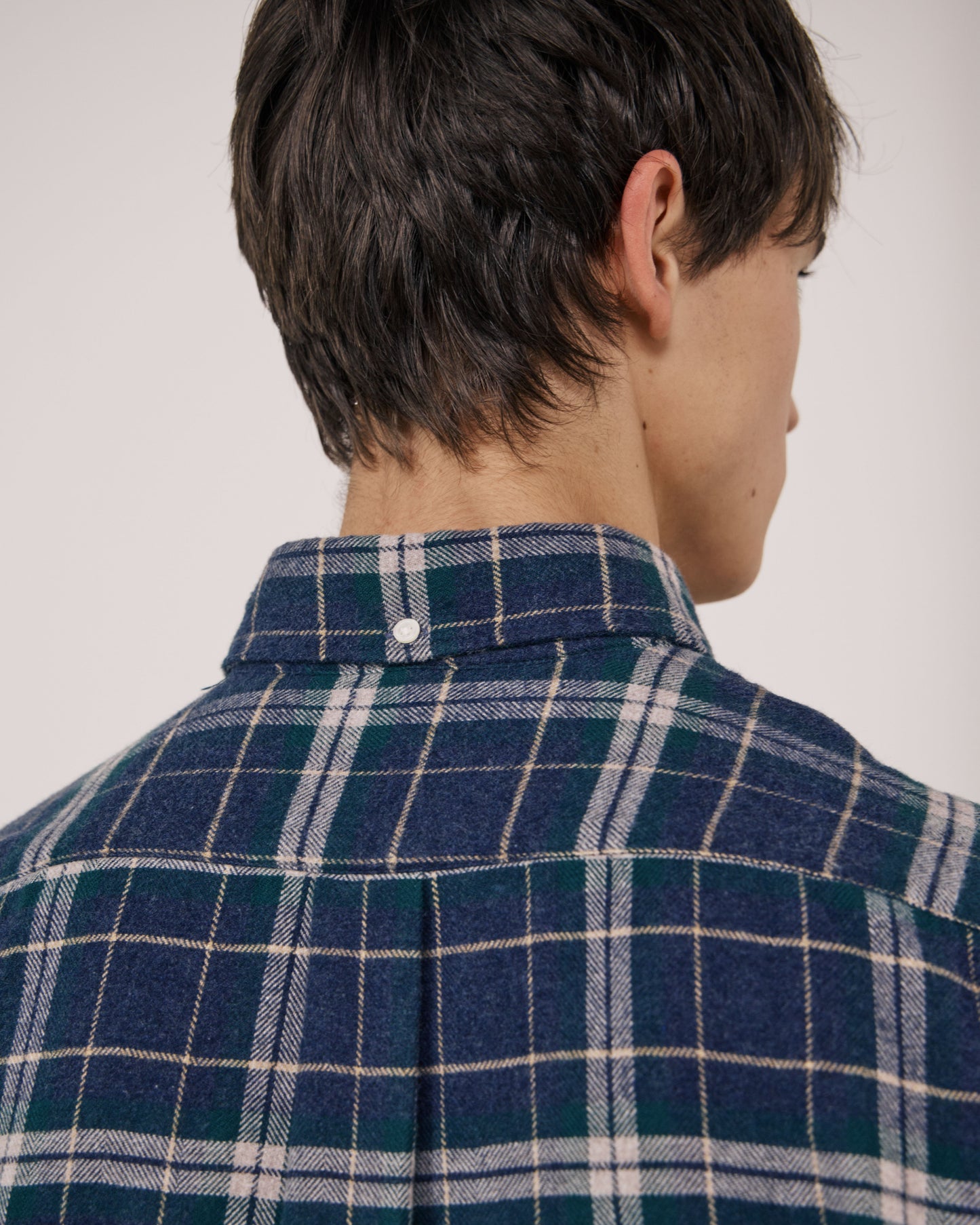 Chemise Homme en Flanelle à Carreaux Bleu & Vert Pitt