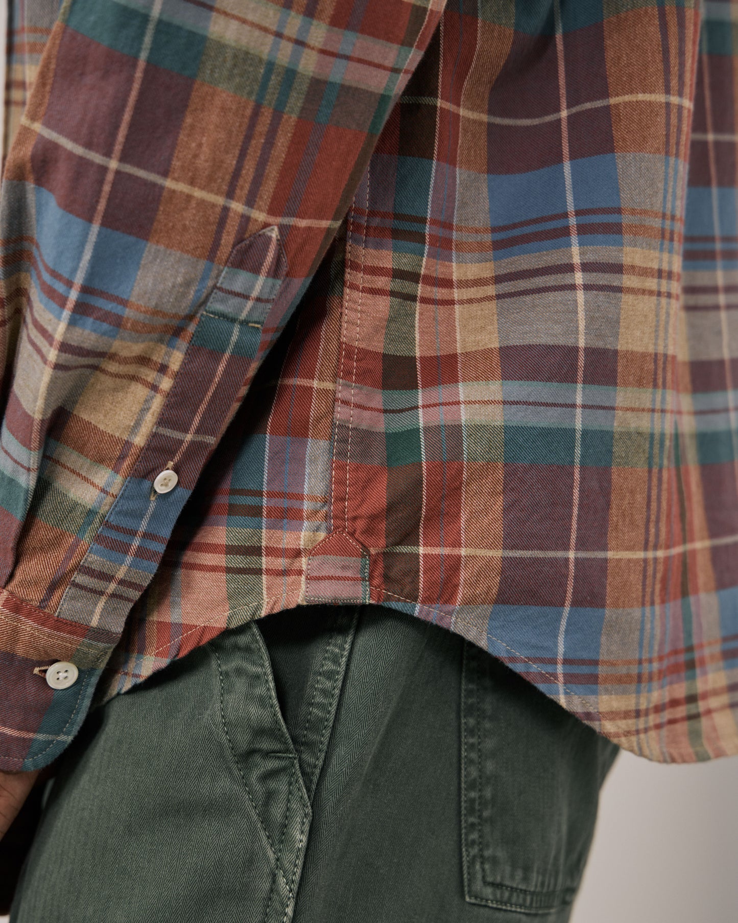 Chemise Homme en Coton à Carreaux Rouge Pitt