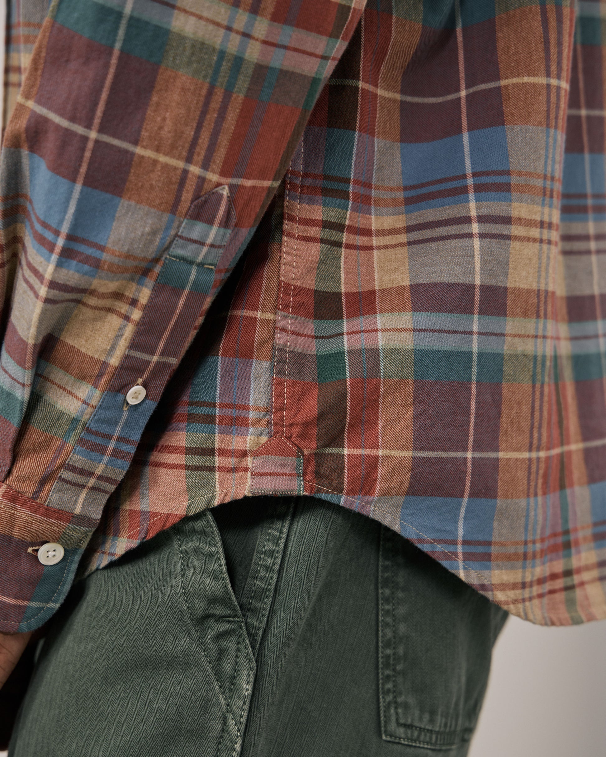 Chemise Homme en Coton à Carreaux Rouge Pitt