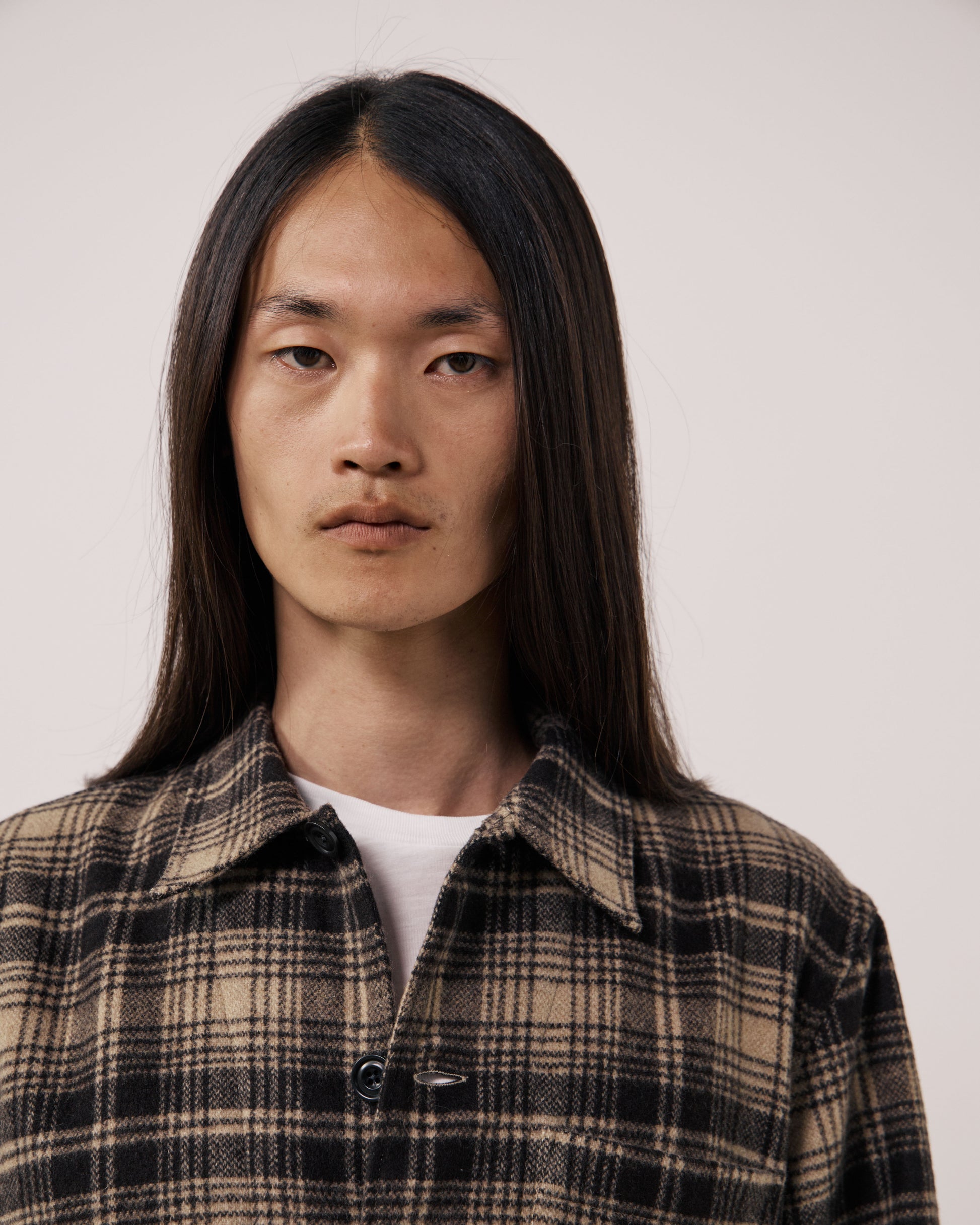 Veste Homme en Laine à Carreaux Marron Perry