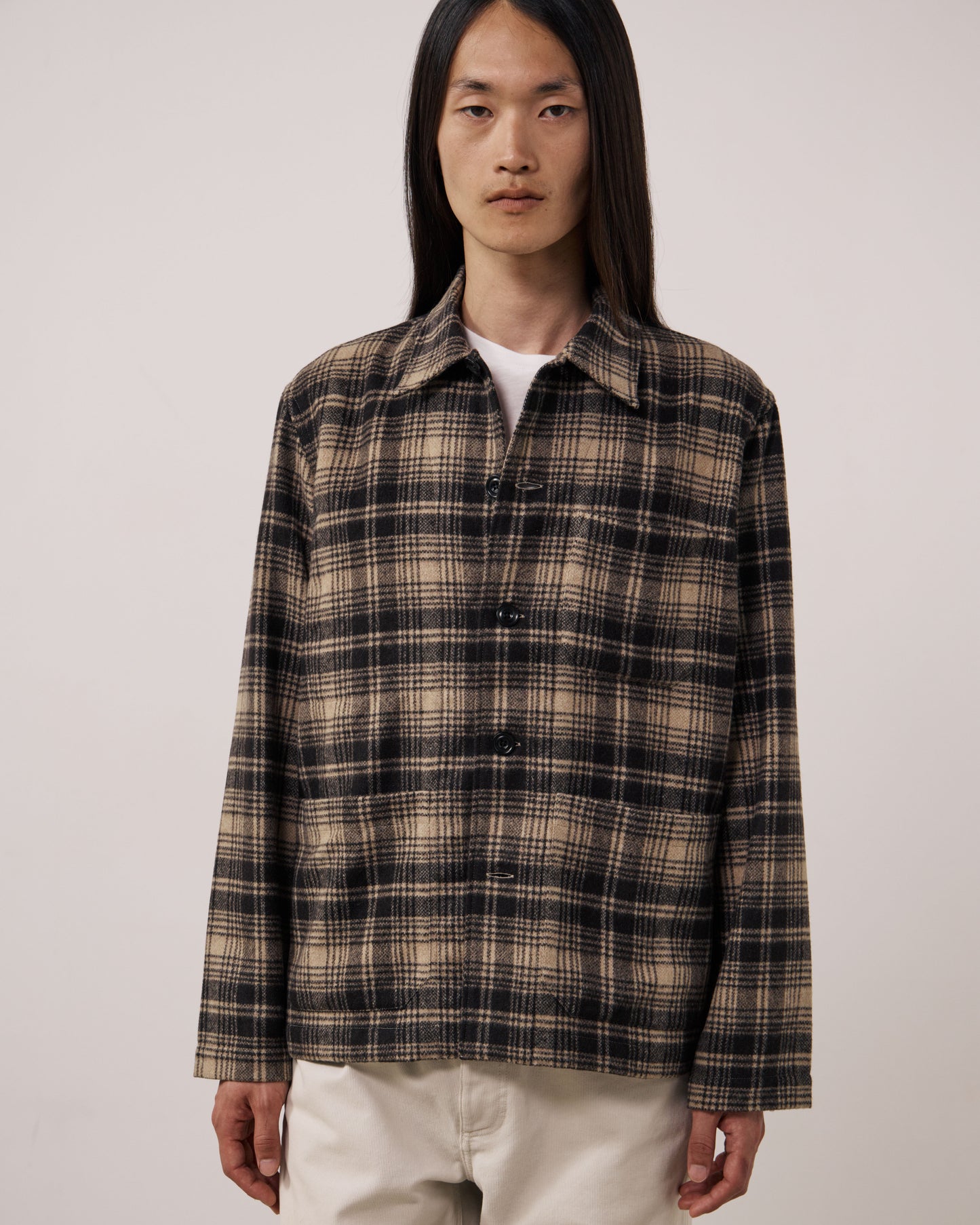 Veste Homme en Laine à Carreaux Marron Perry