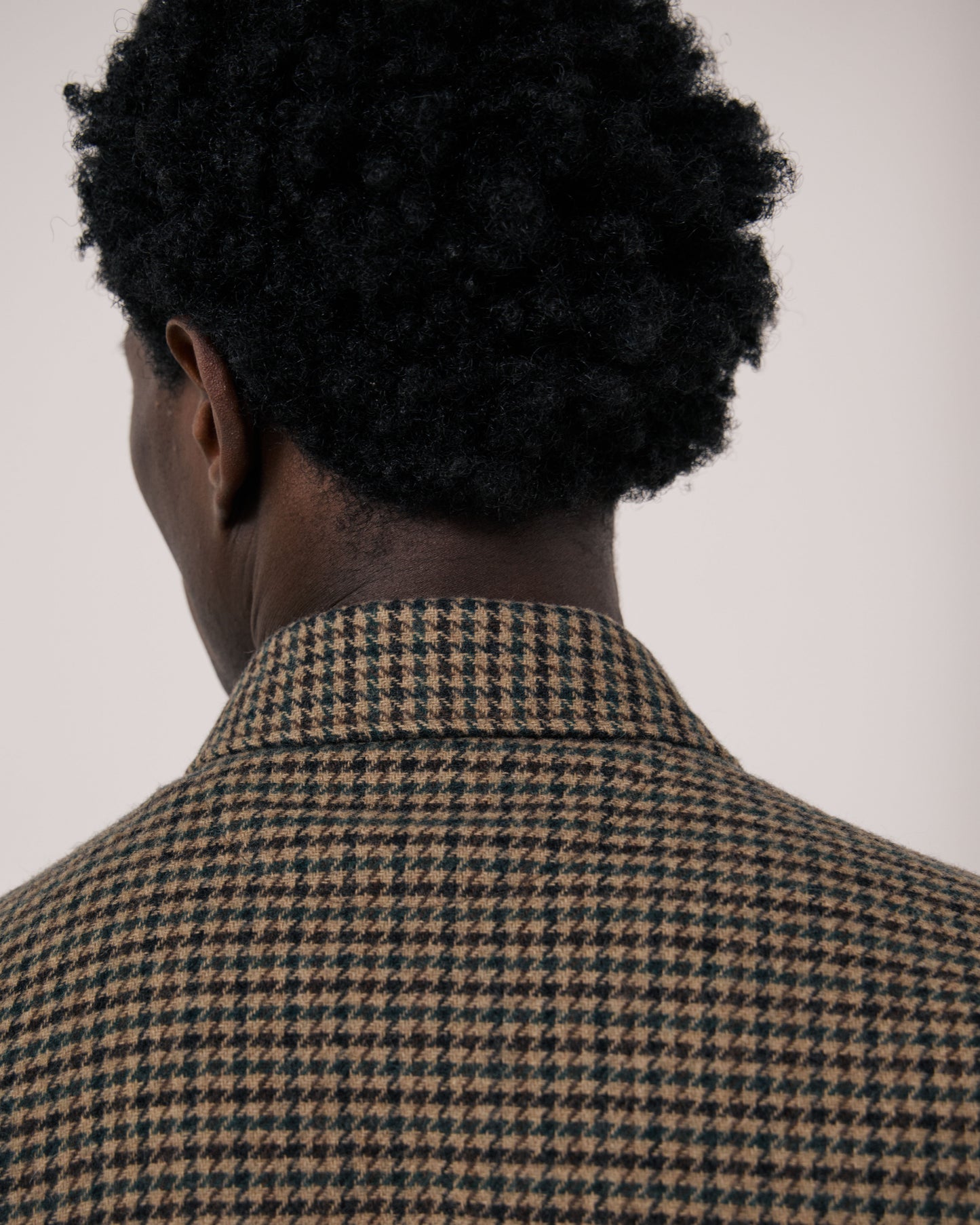 Veste Homme en Laine Double Face à Chevrons Marron Perry