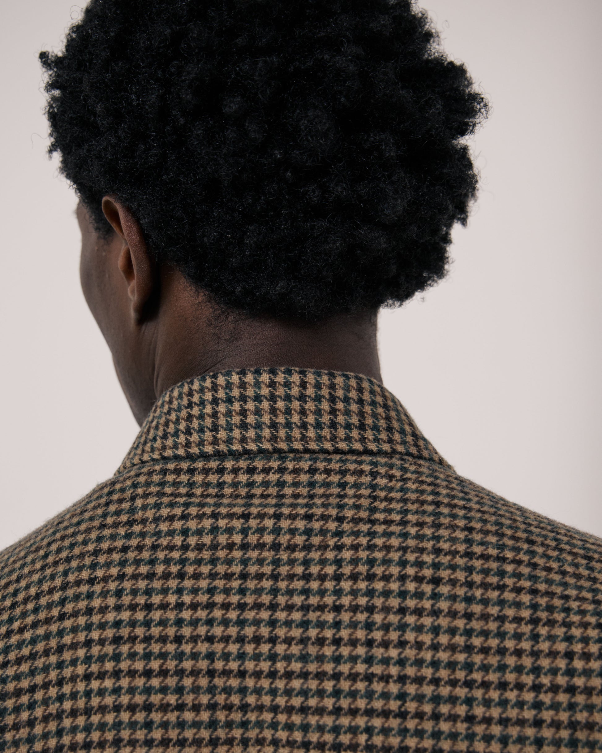 Veste Homme en Laine Double Face à Chevrons Marron Perry