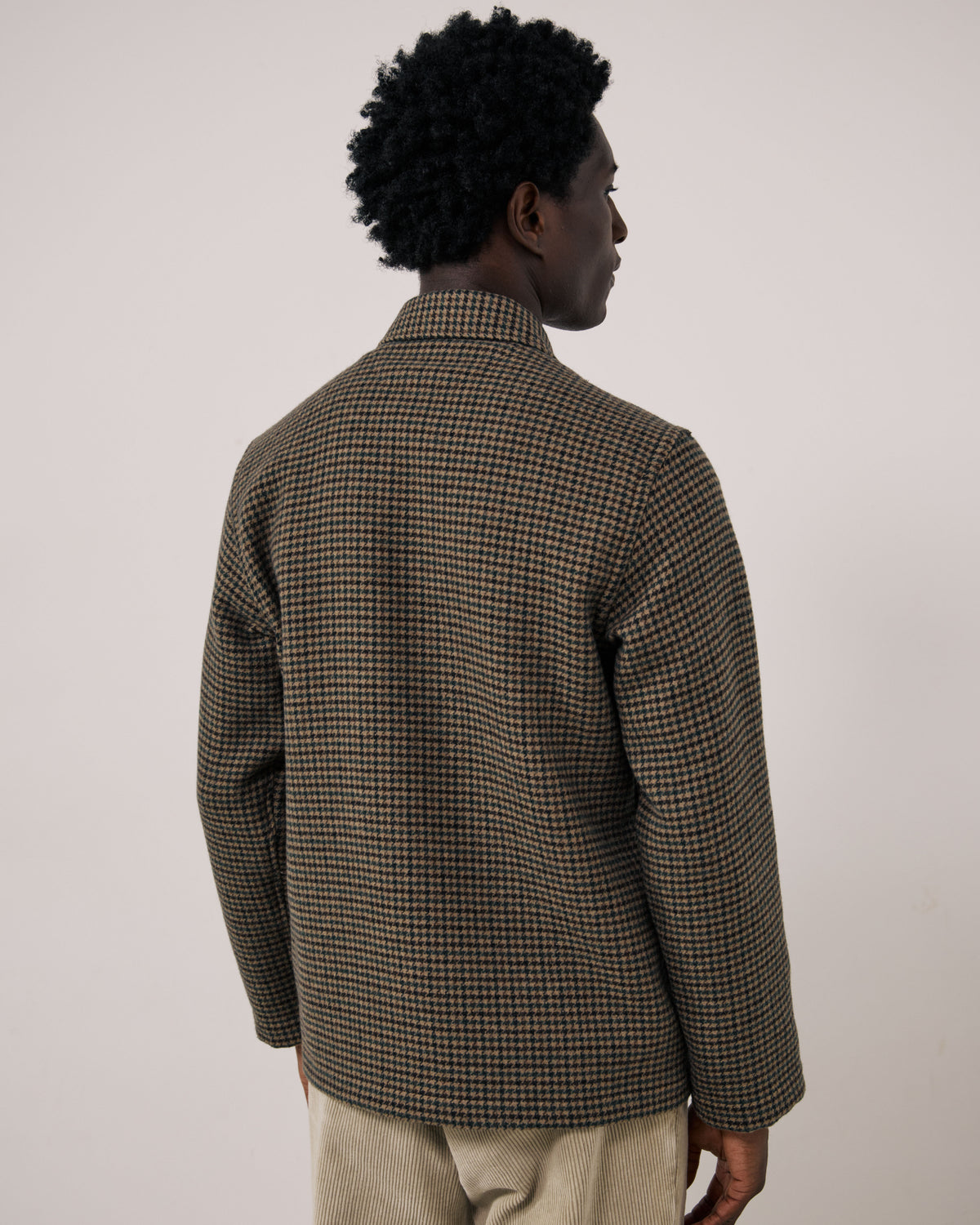 Veste Homme en Laine Double Face à Chevrons Marron Perry