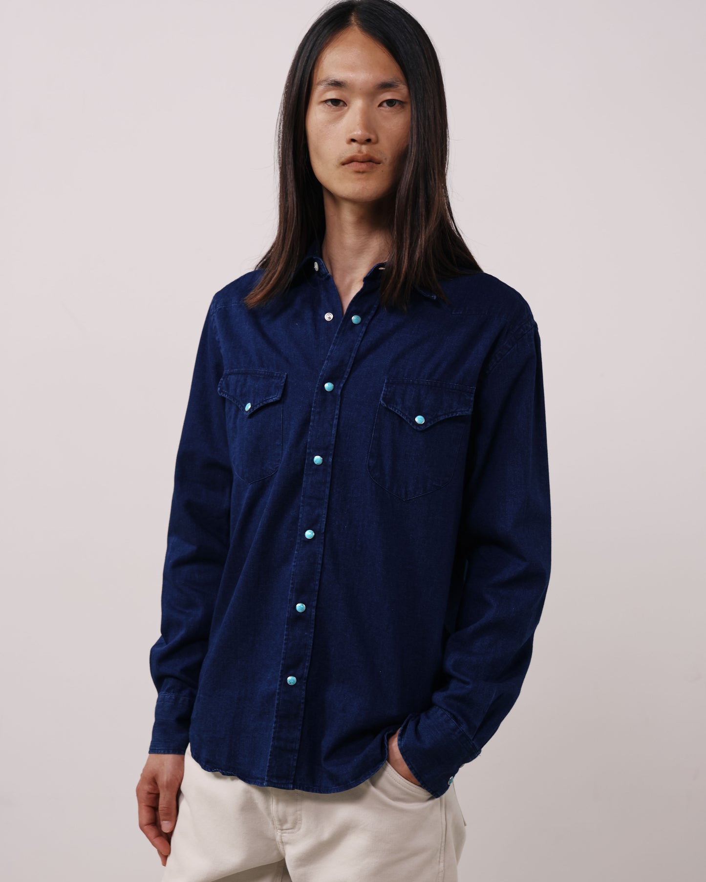 Chemise Homme en Denim Bleu Indigo Pasadena
