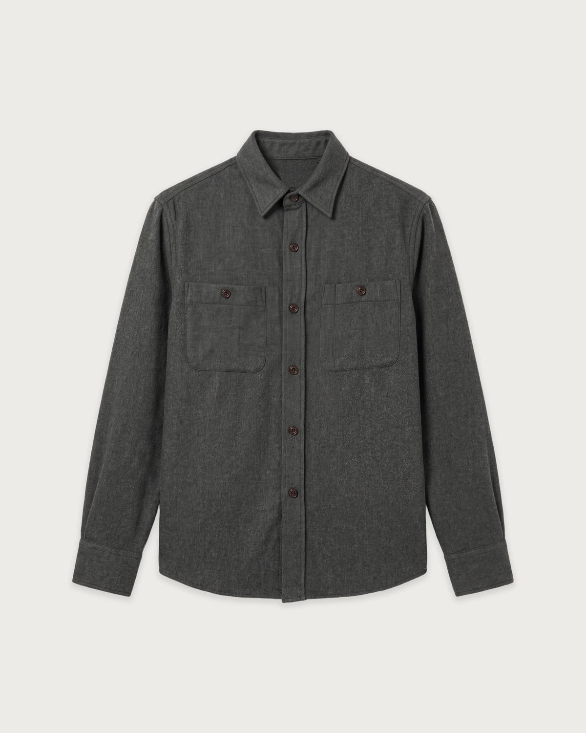 Herenhemd van military green gekookte wol Percey
