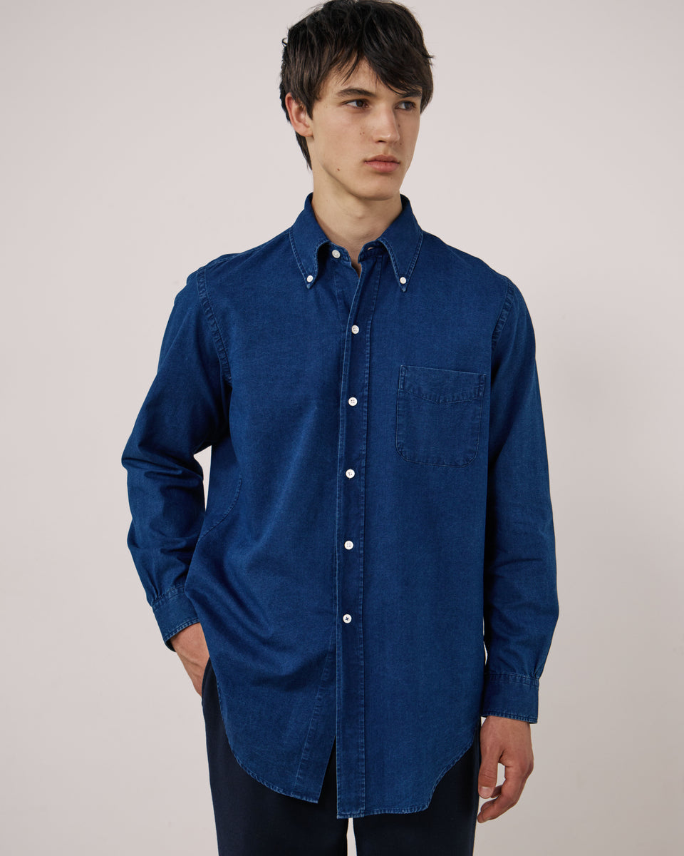 Chemise Homme en Oxford Bleu Indigo OCBD - Image principale