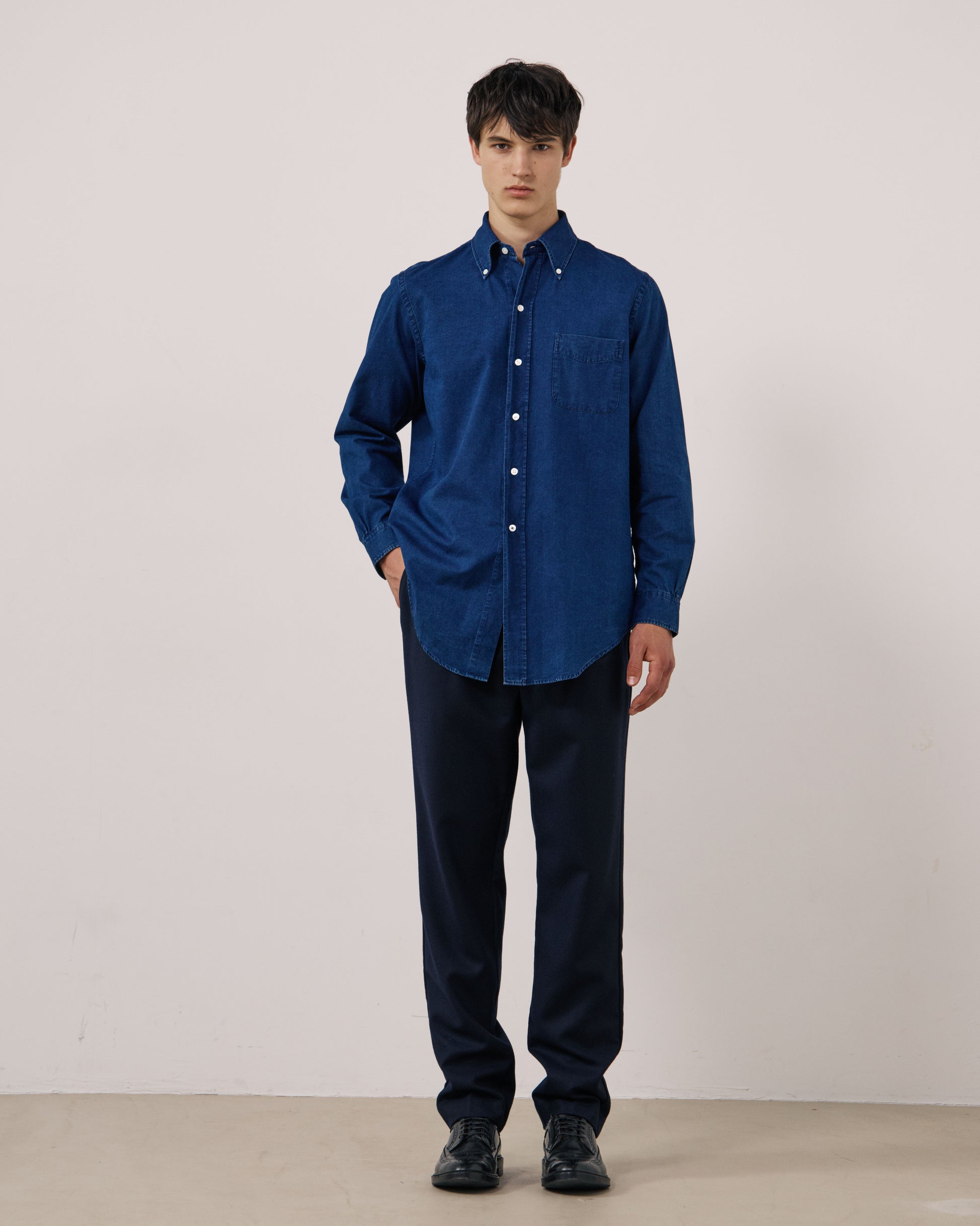 Chemise Homme en Oxford Bleu Indigo Ocbd
