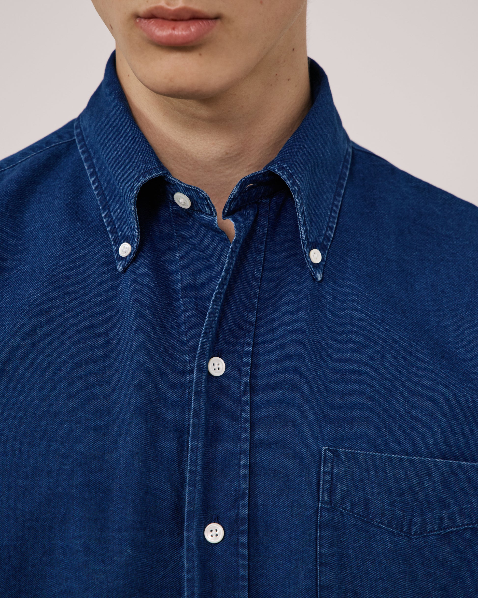 Chemise Homme en Oxford Bleu Indigo Ocbd