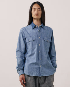 Chemise Homme en Chambray Bleu Indigo Paxi
