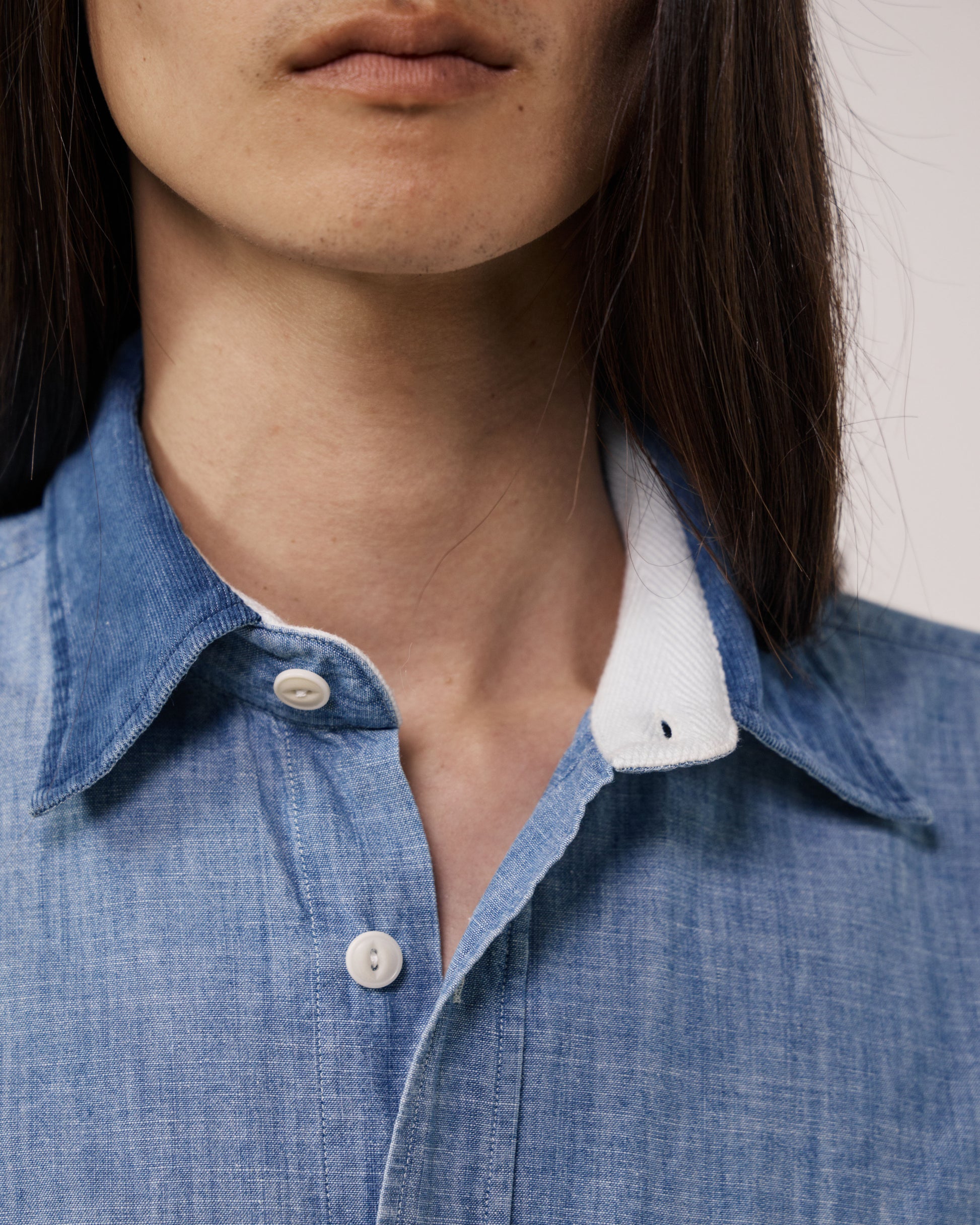 Chemise Homme en Chambray Bleu Indigo Paxi