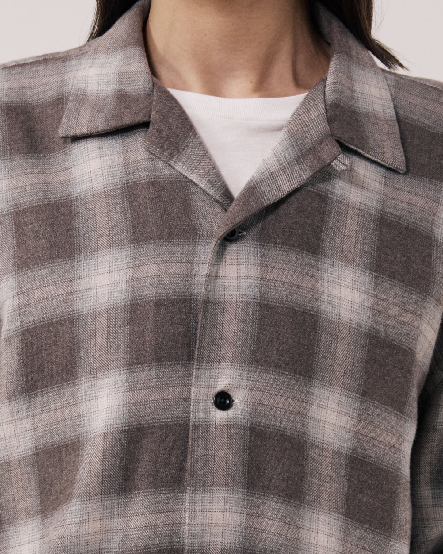 Chemise Homme en Tencel & Coton Brossé à Carreaux Marron Flint