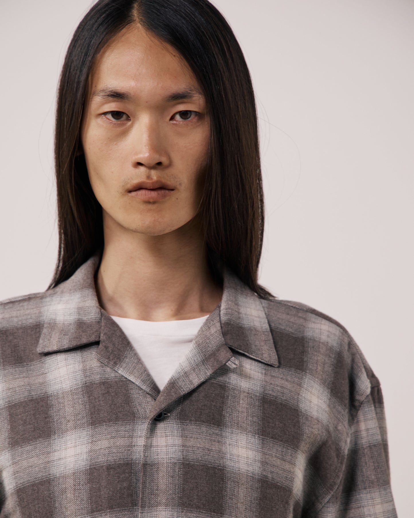 Chemise Homme en Tencel & Coton Brossé à Carreaux Marron Flint