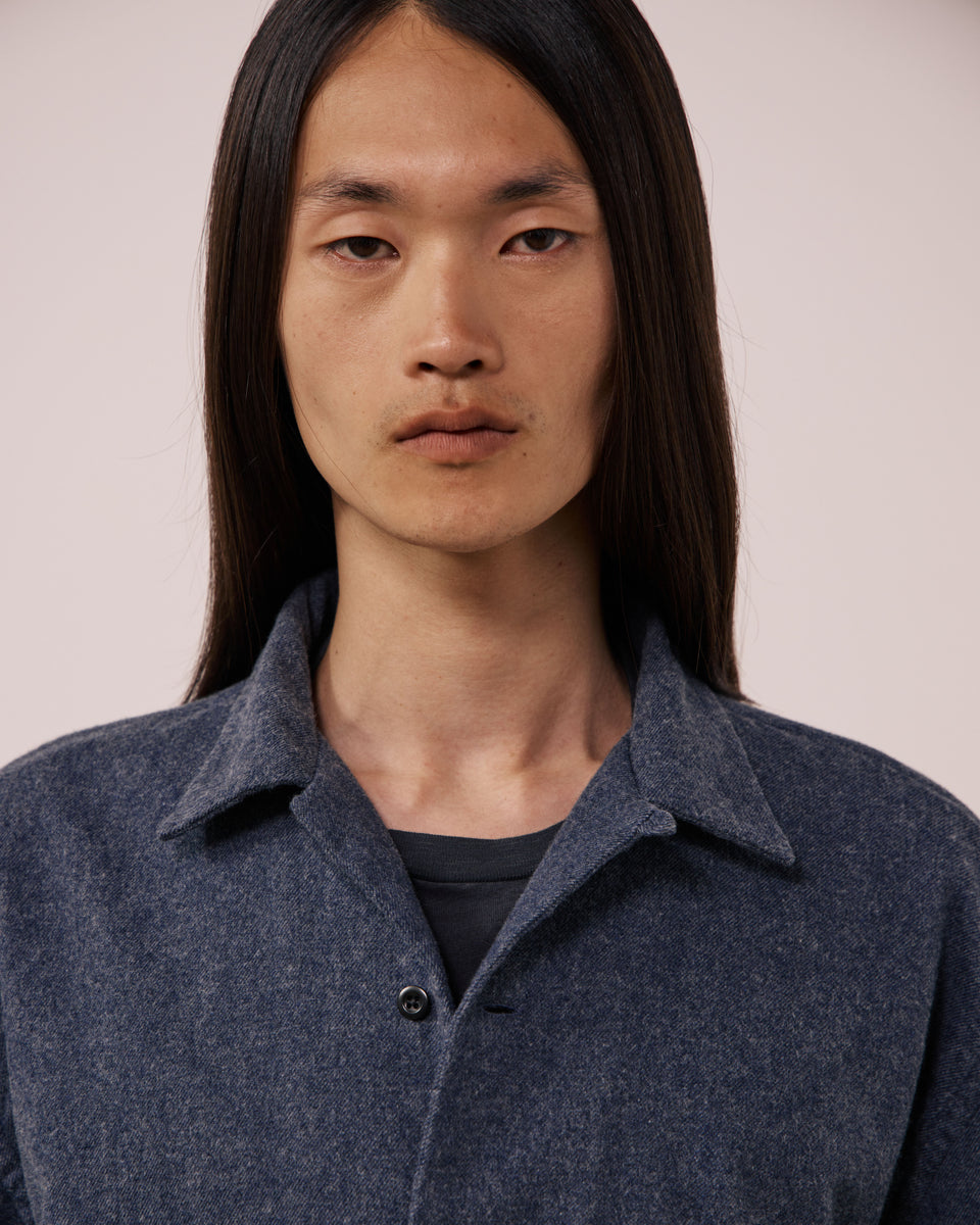 Chemise Homme en Coton Double Face Bleu Marine Flint - Image 3