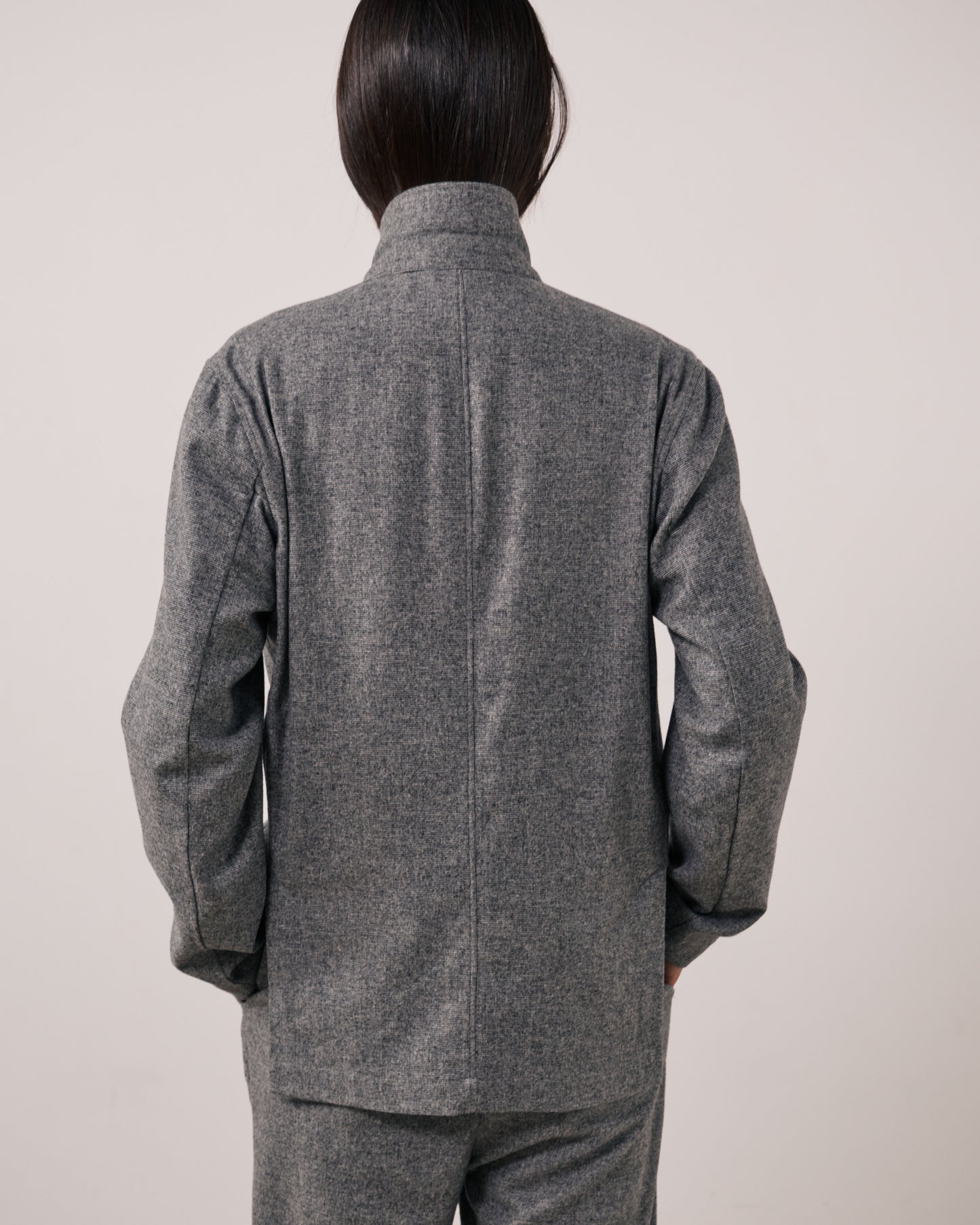 Veste Homme en Flanelle de Laine à Carreaux Gris Jonbee