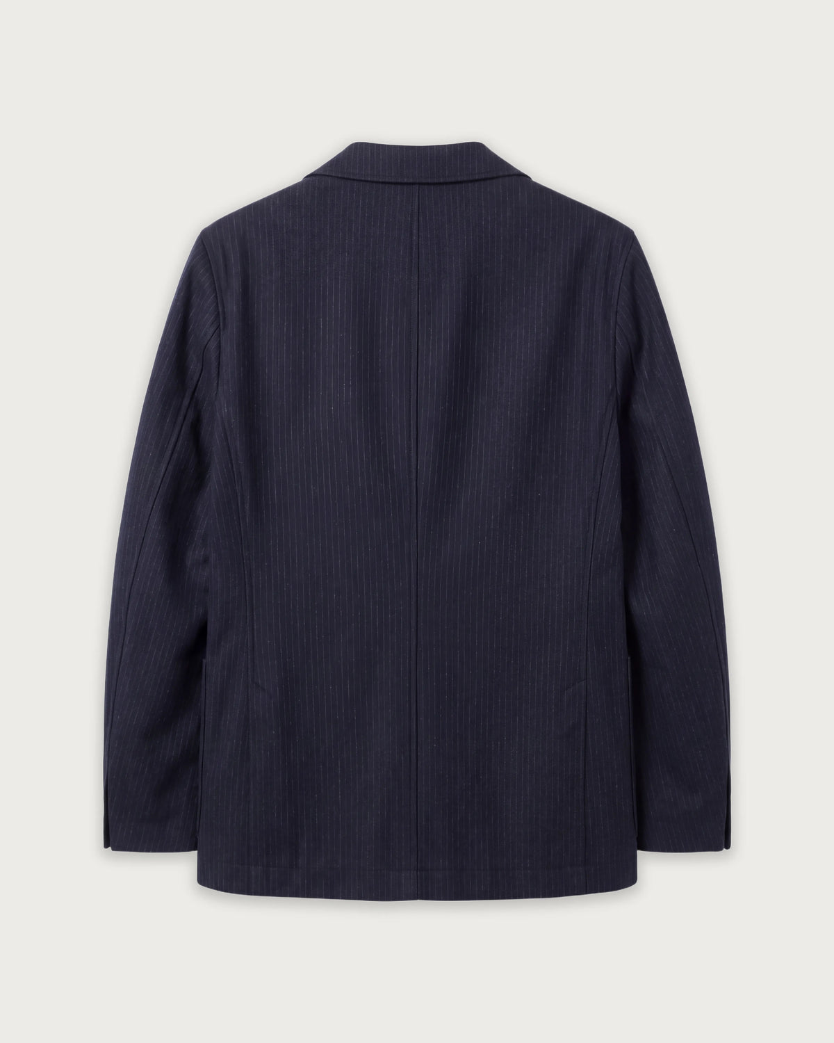 Jonbee Men's Navy Blue Striped Wool Flannel Jacket