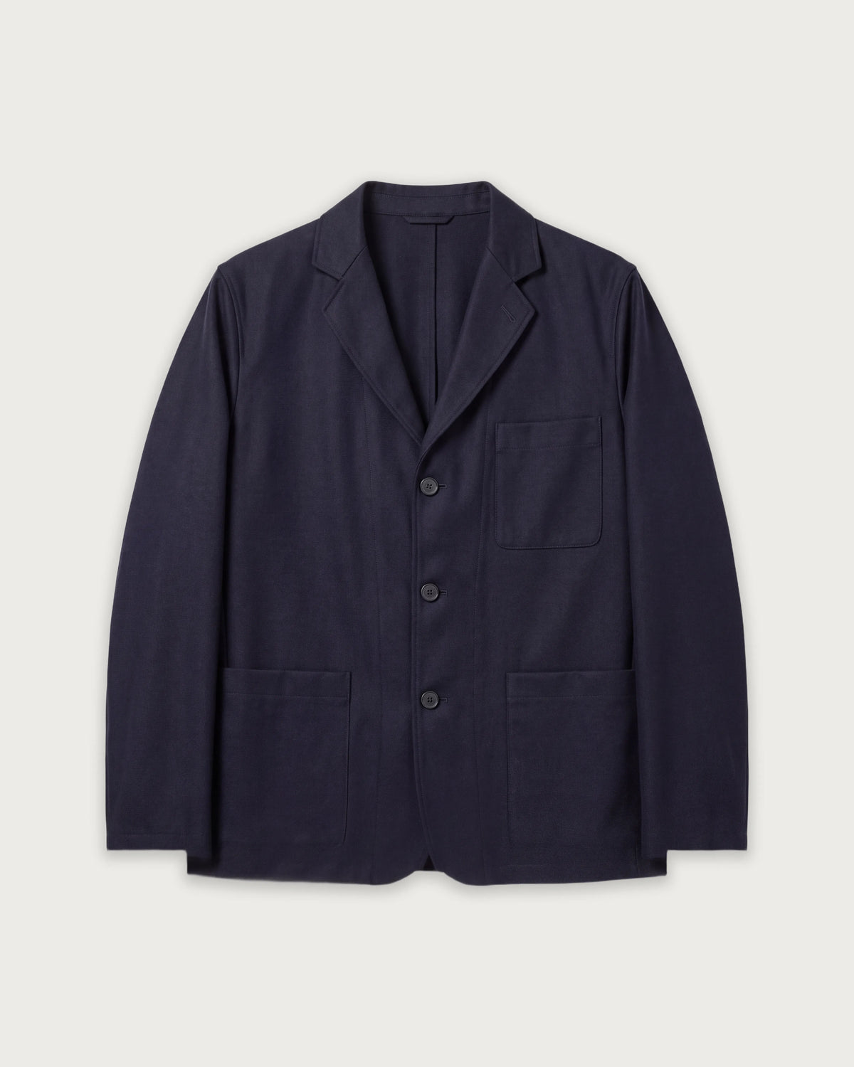 Chaqueta de franela de lana virgen azul marino para hombre Jonbee
