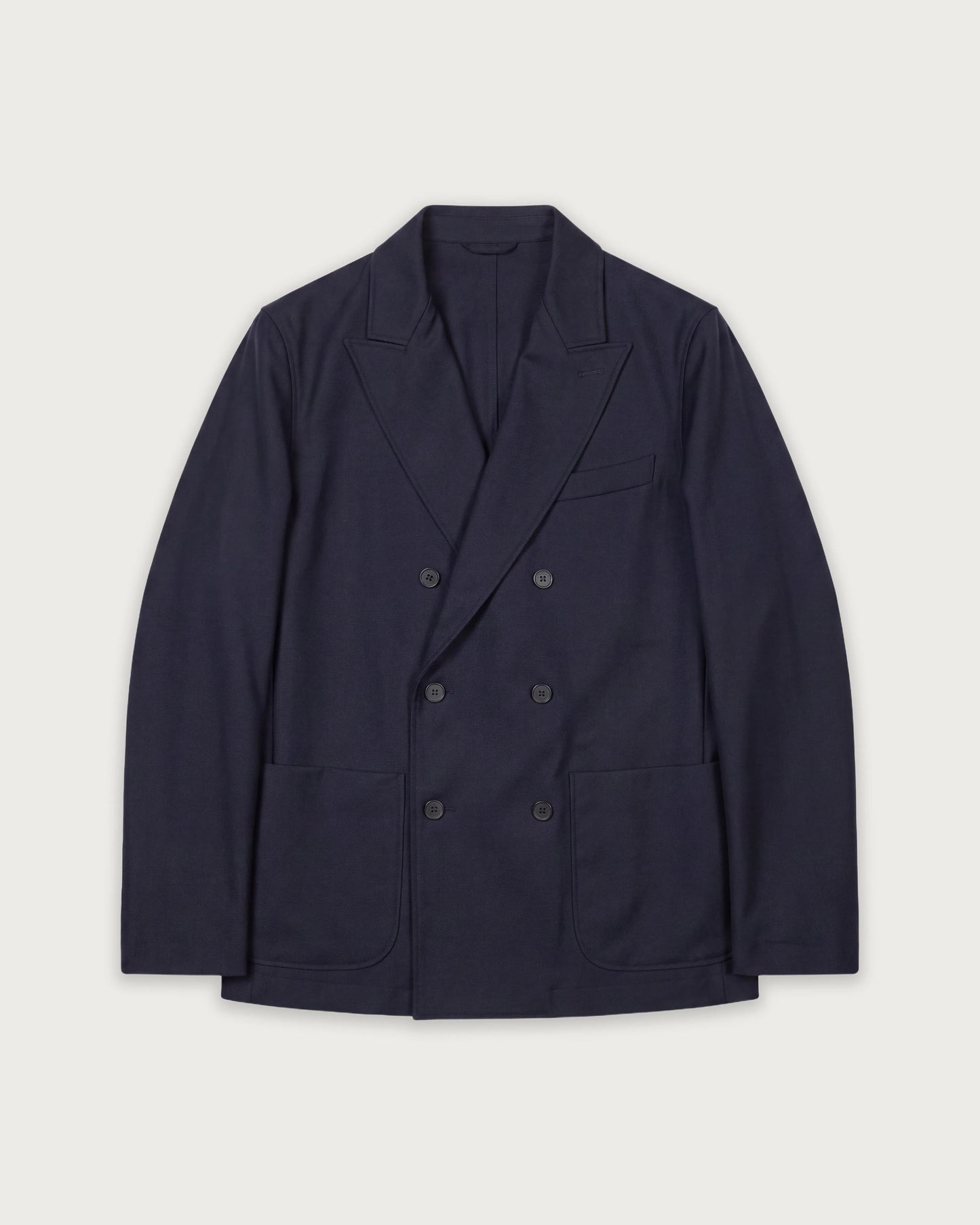 Giacca da uomo in flanella di lana vergine blu navy Jarod