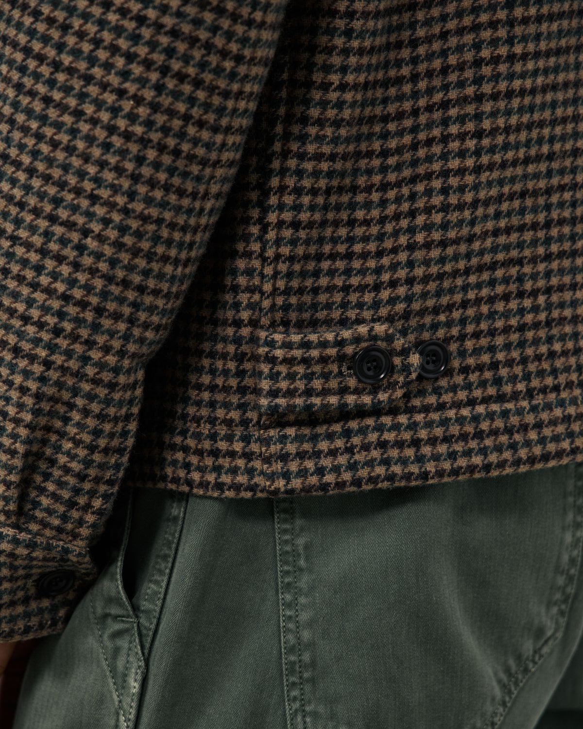 Blouson Homme en Laine Double Face à Chevrons Marron Dandy
