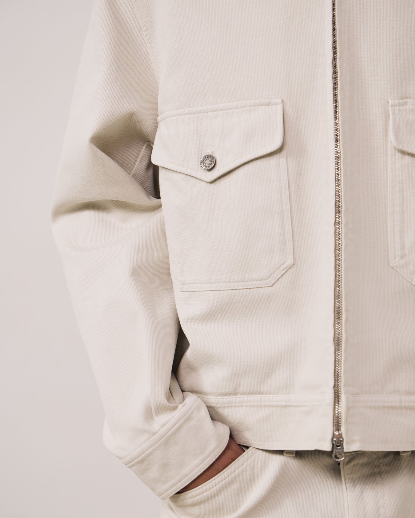 Blouson Homme en Velours Côtelé Ecru Dickey