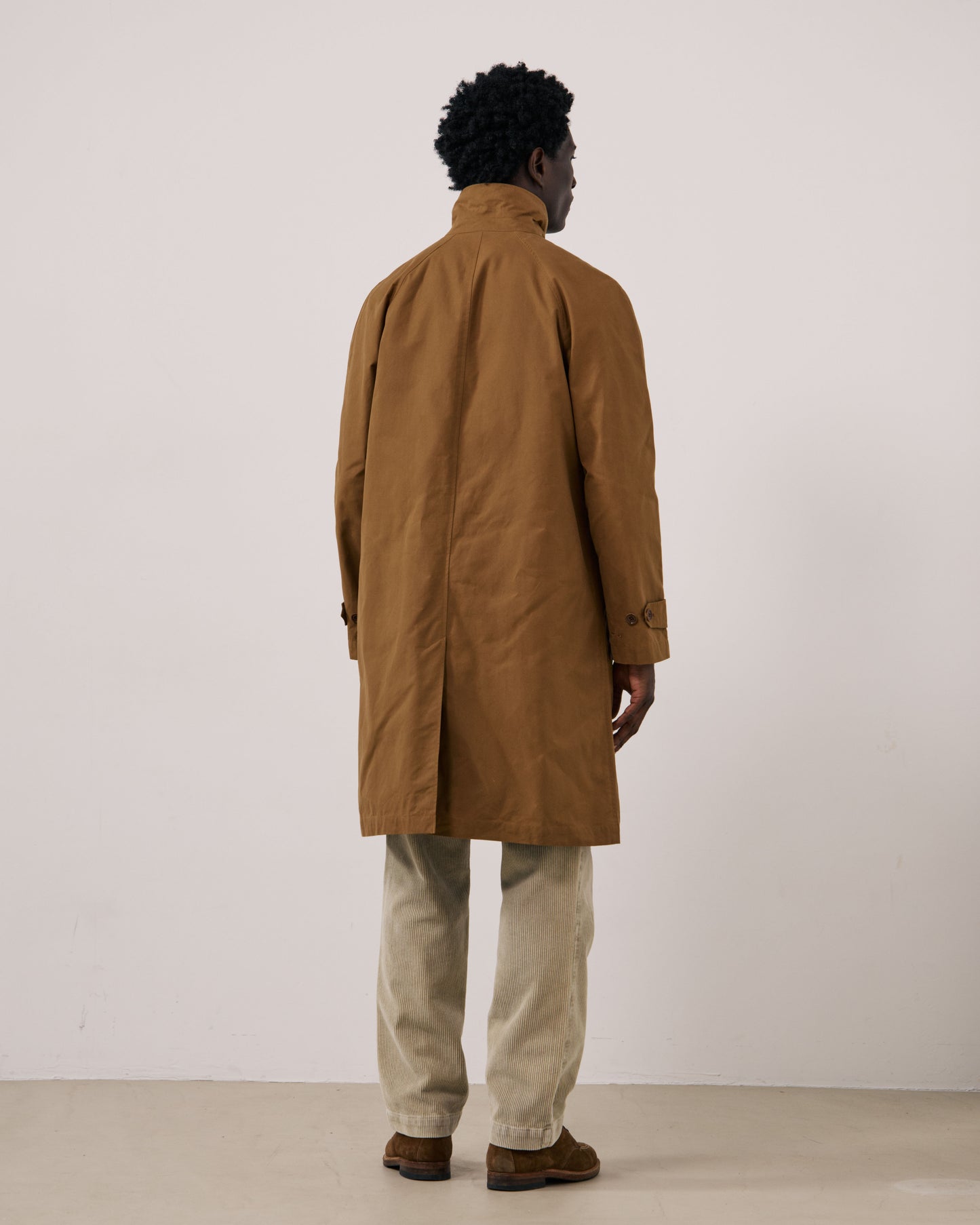 Manteau Homme en Gabardine de Coton Camel Cool