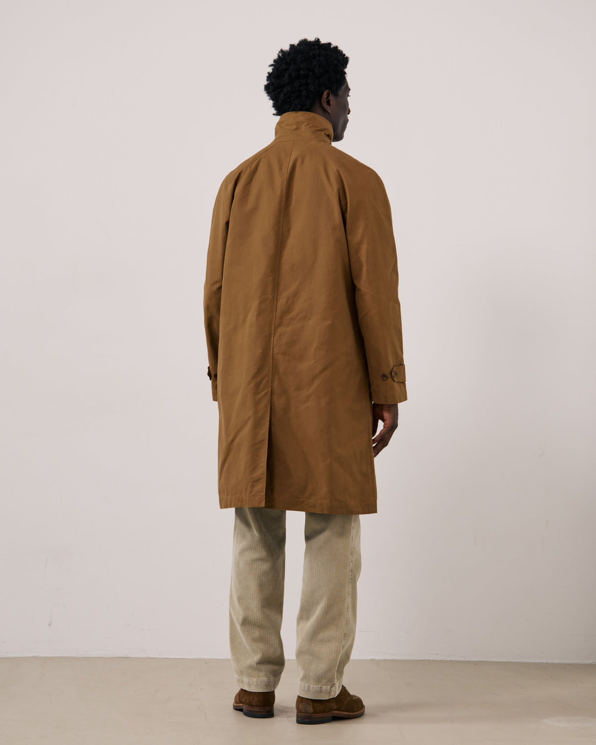 Manteau Homme en Gabardine de Coton Camel Cool
