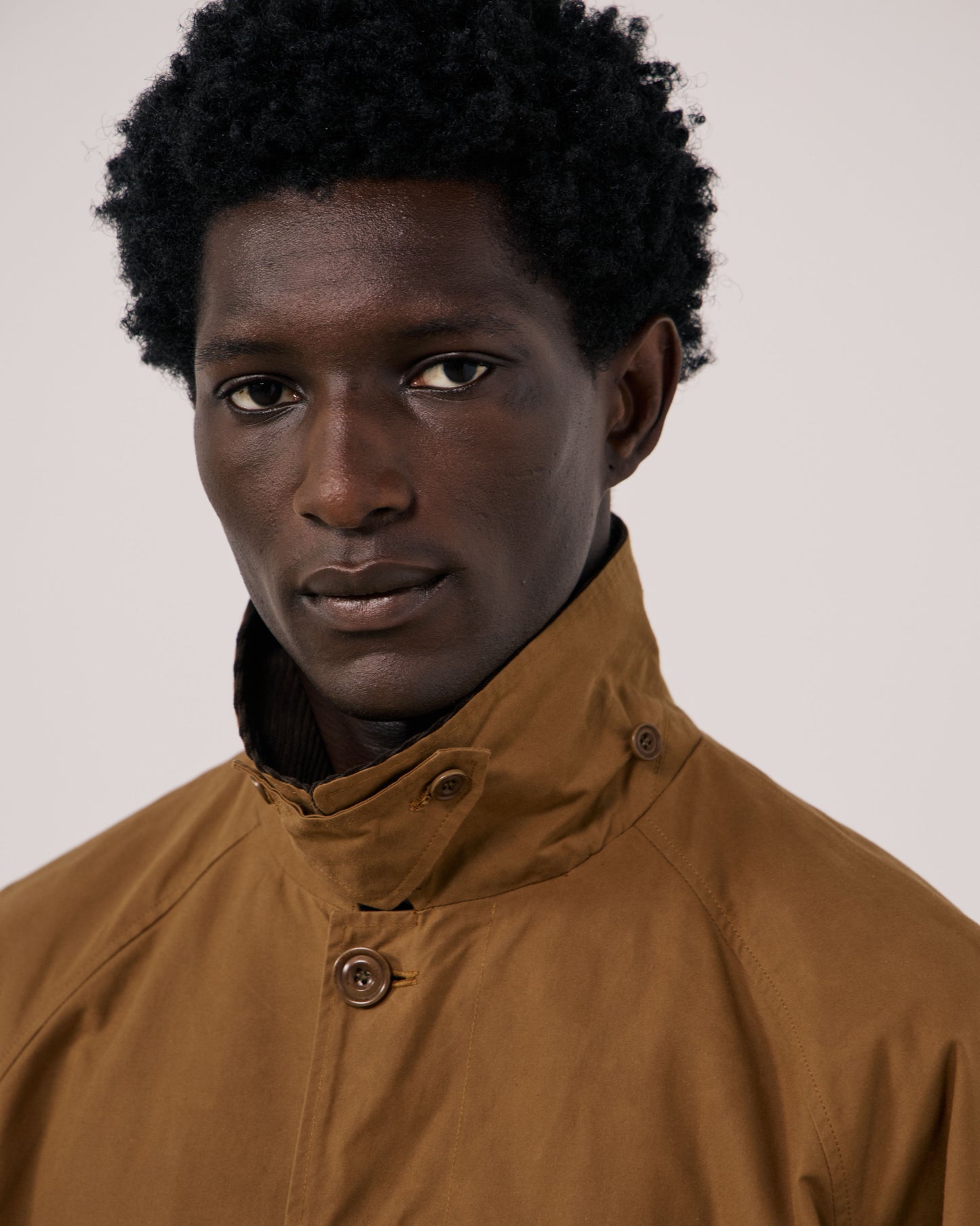 Manteau Homme en Gabardine de Coton Camel Cool