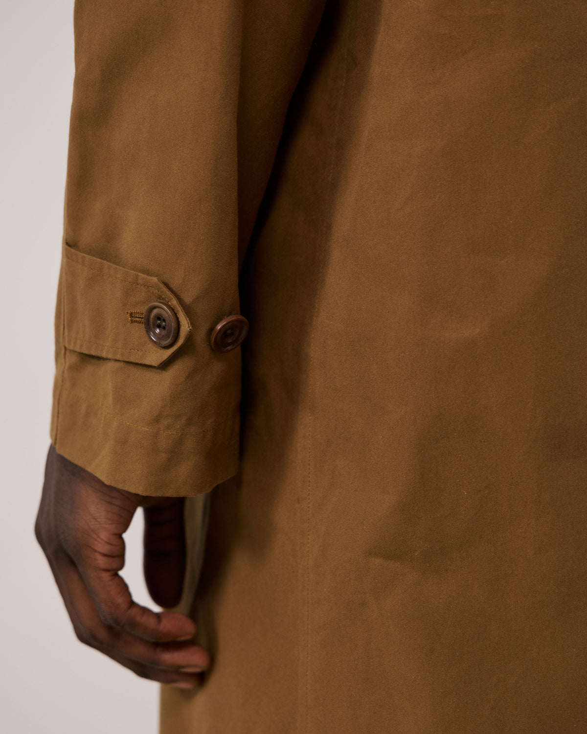 Manteau Homme en Gabardine de Coton Camel Cool