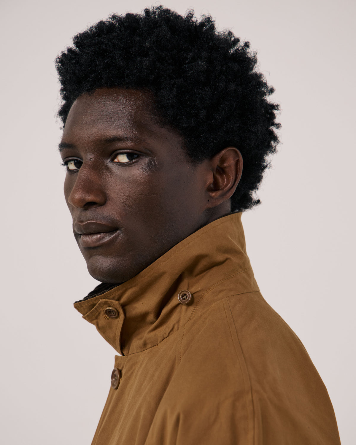 Manteau Homme en Gabardine de Coton Camel Cool