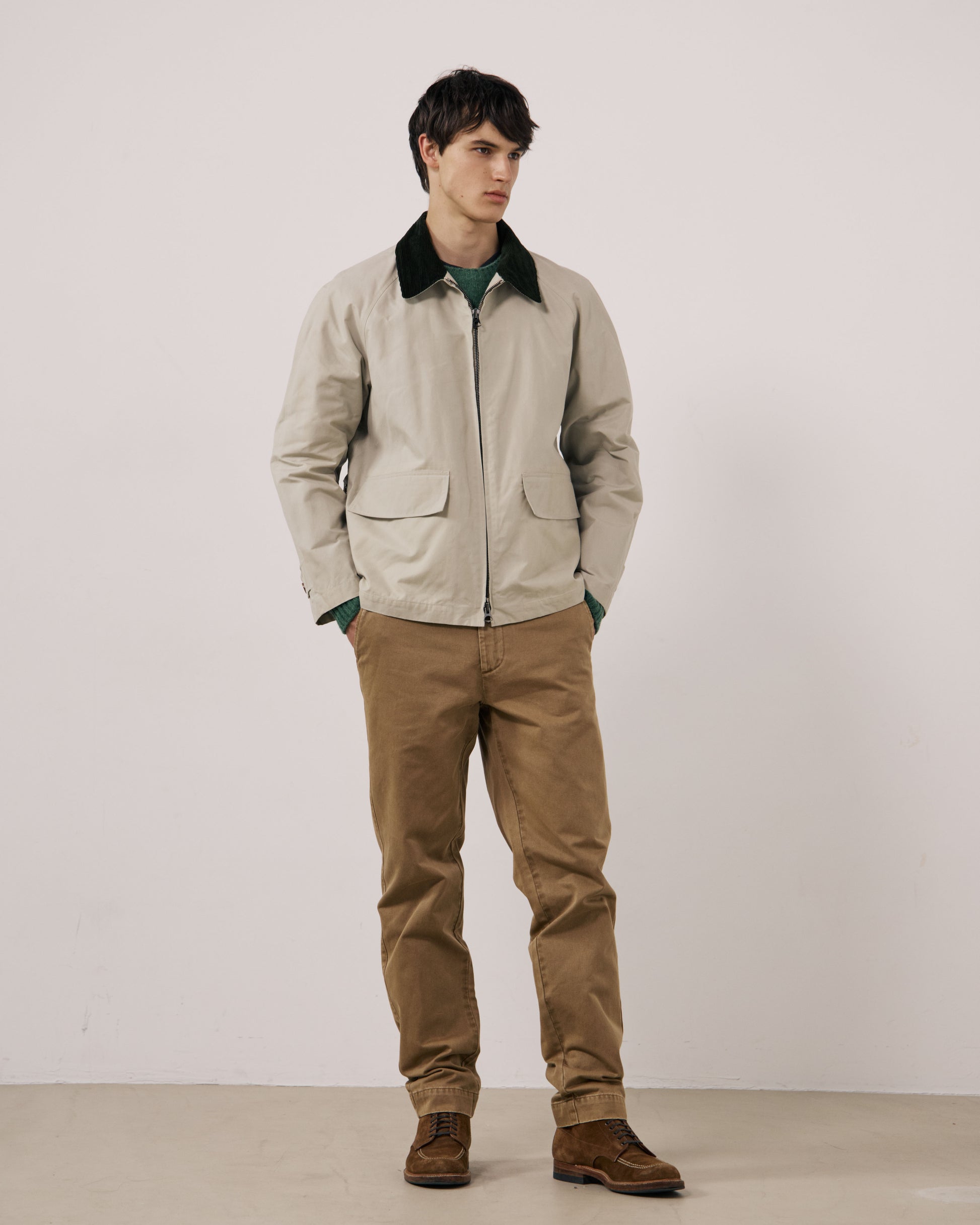 Blouson Homme en Gabardine de Coton Ecru Dancer