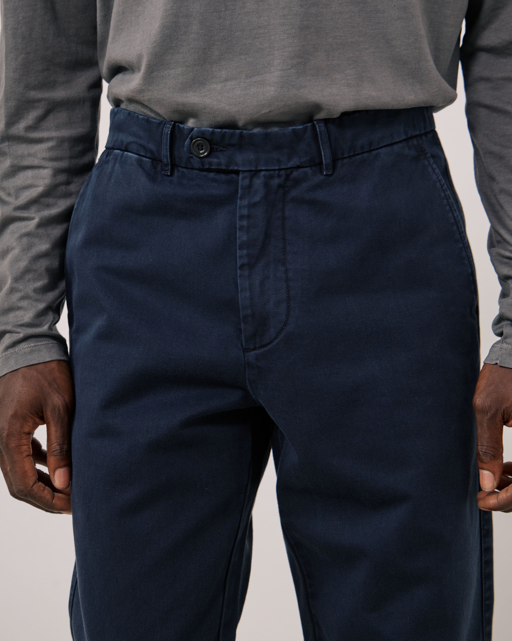 Pantalon Homme en Chino Bleu Marine Taylor