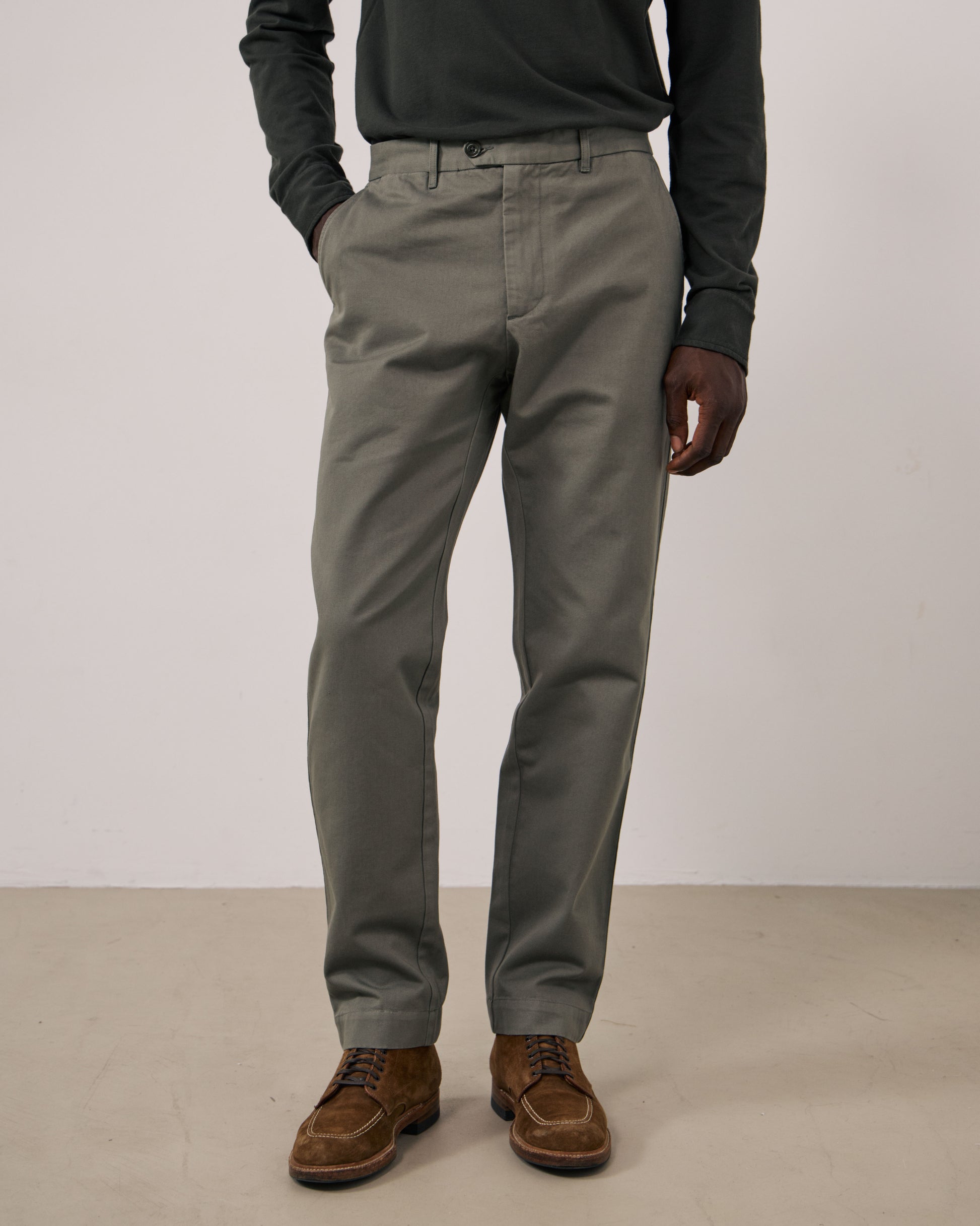 Pantalon Homme en Chino Vert Militaire Taylor