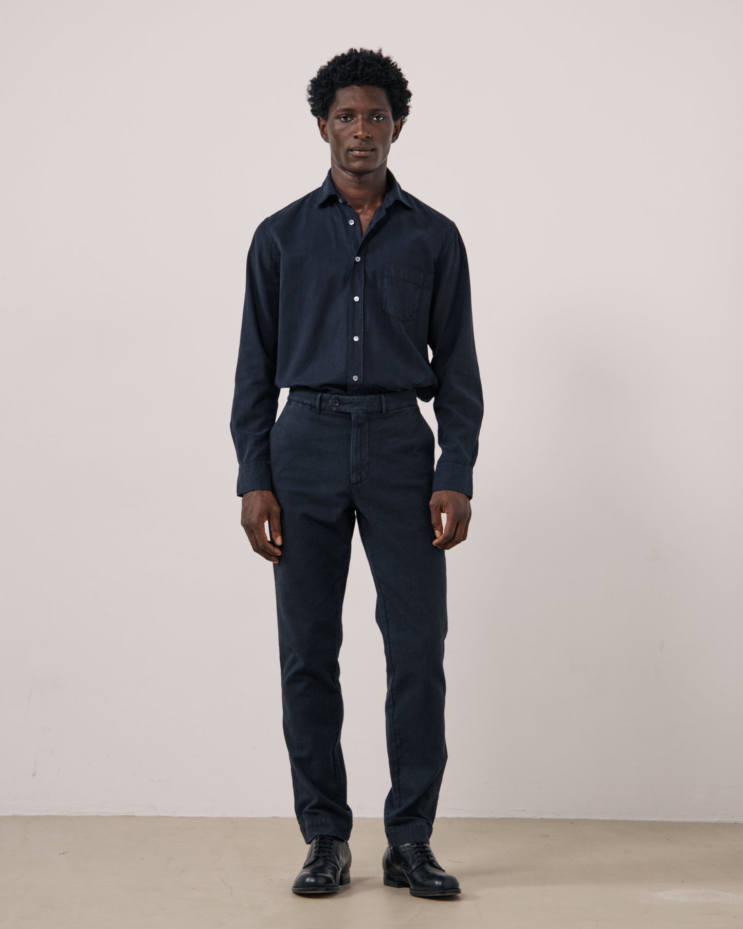 Pantalon Homme en Coton Bleu Marine Taylor