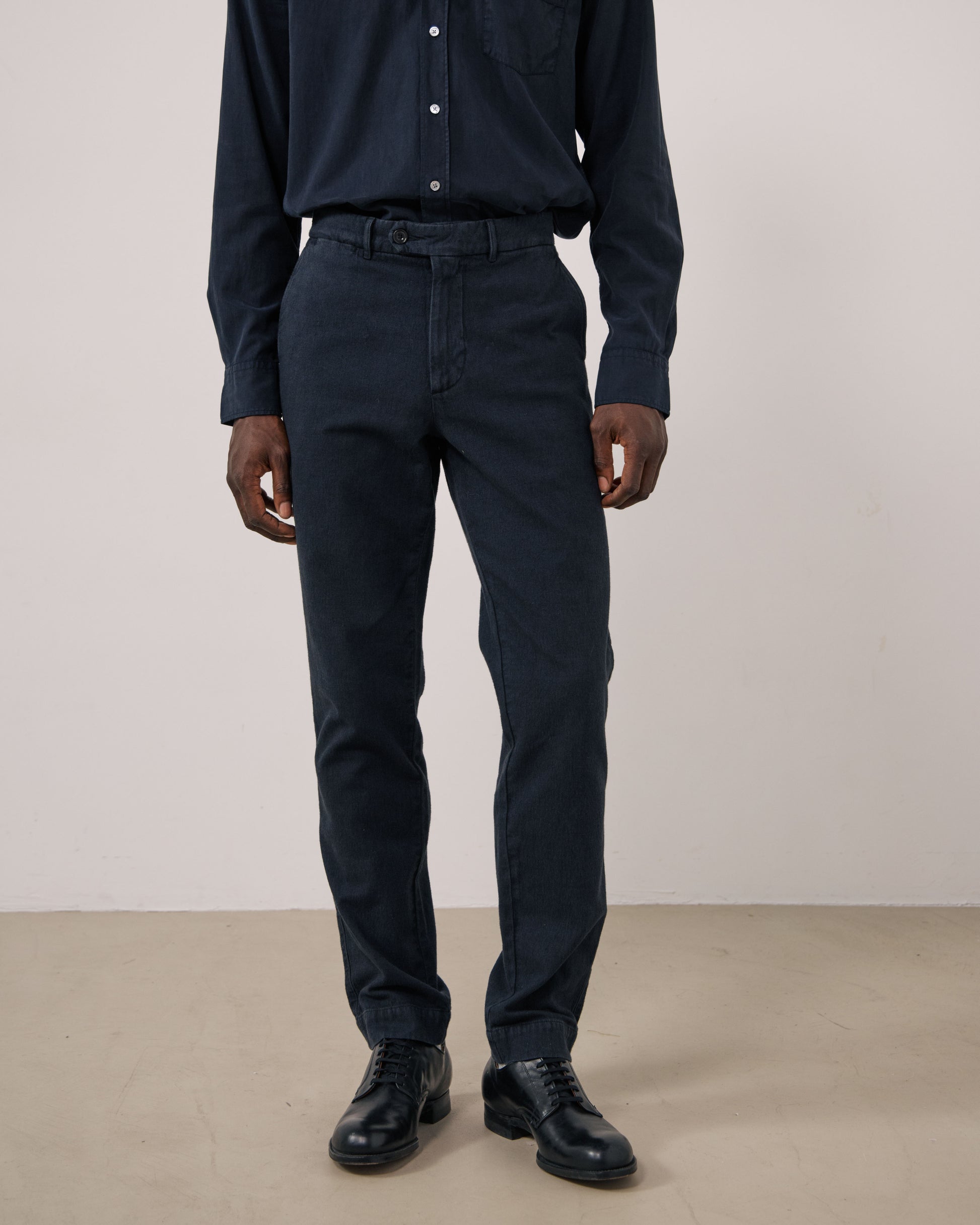 Pantalon Homme en Coton Bleu Marine Taylor