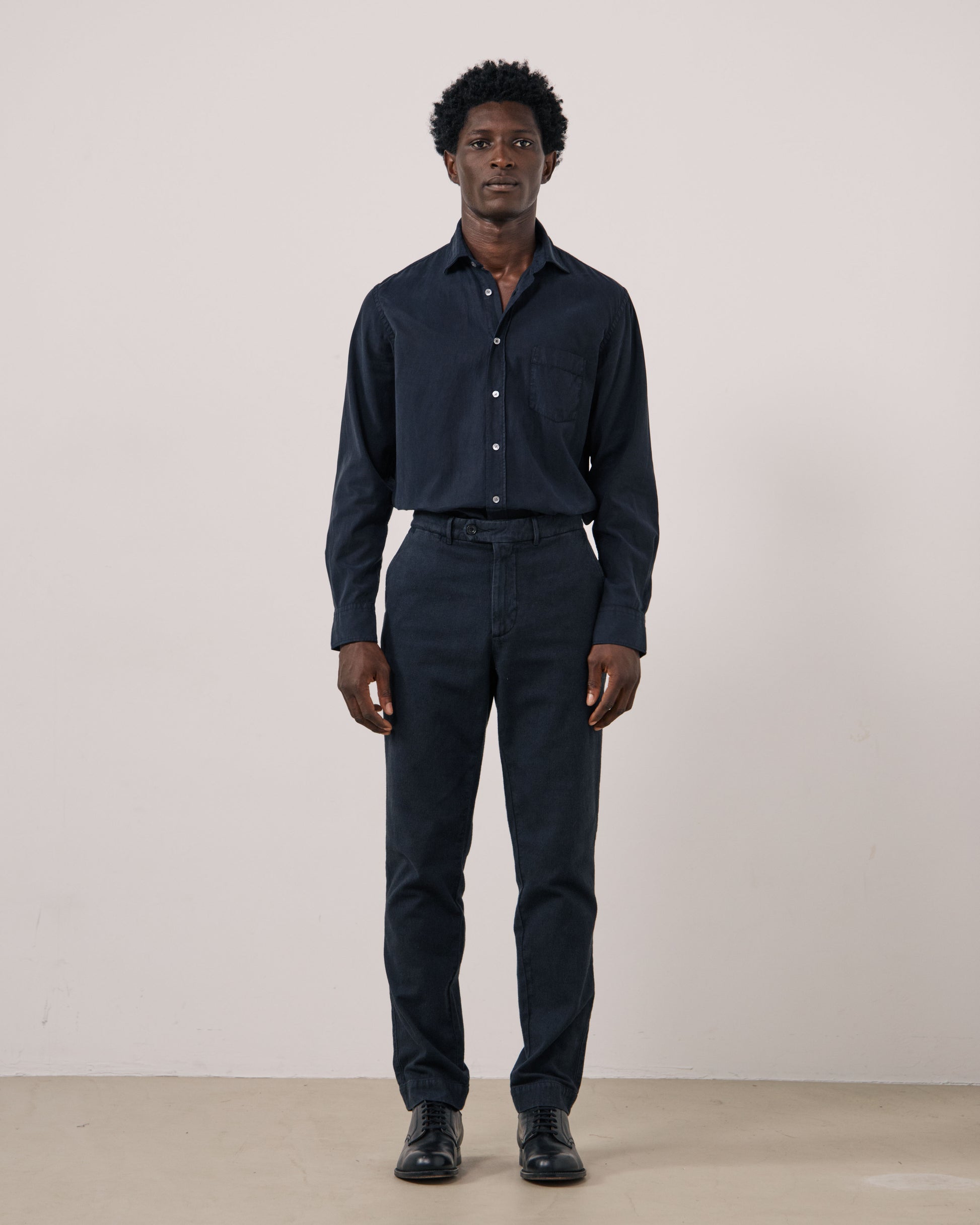 Pantalon Homme en Coton Bleu Marine Taylor