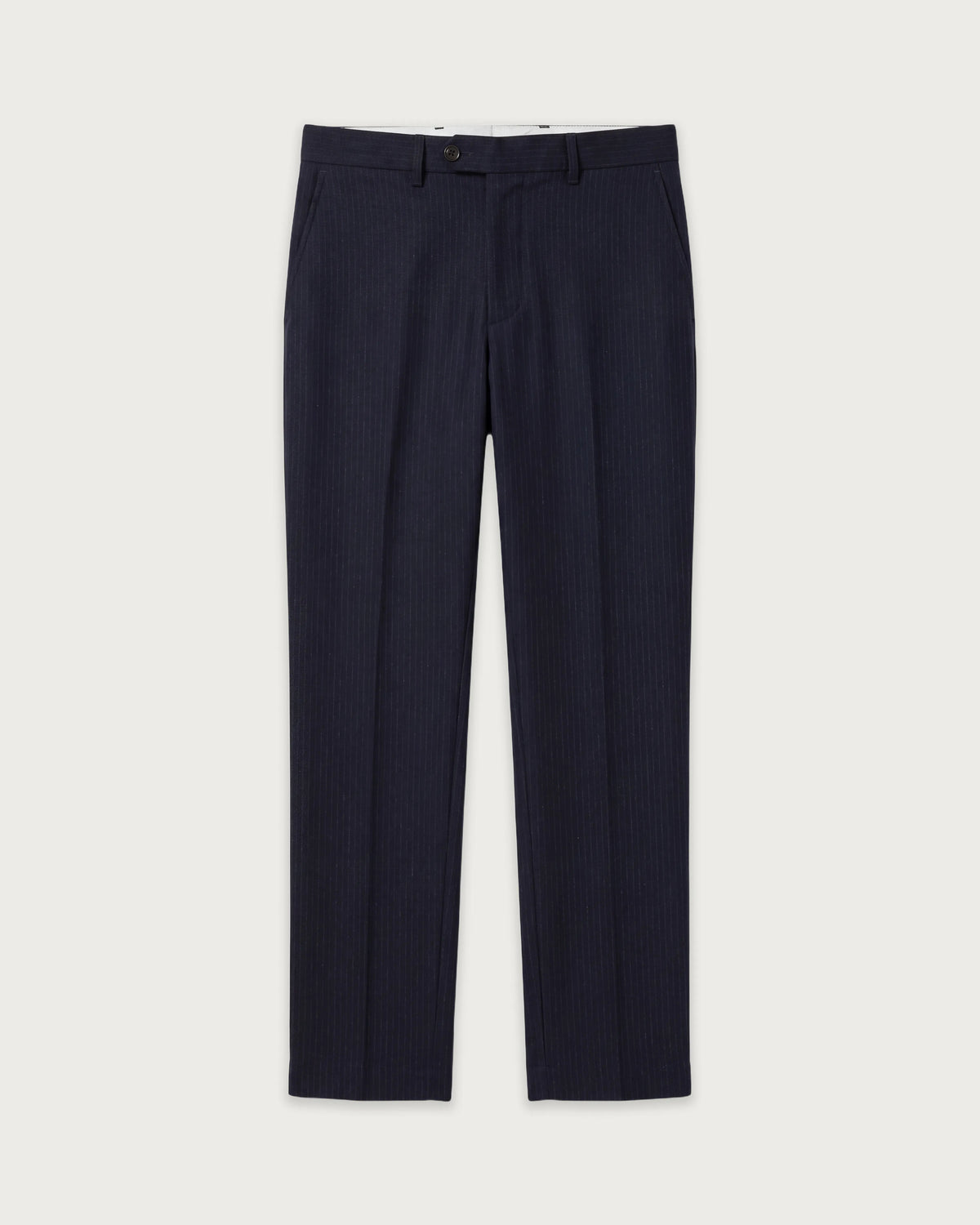 Pantalon Homme en Flanelle de Laine à Rayures Bleu Marine Taylor