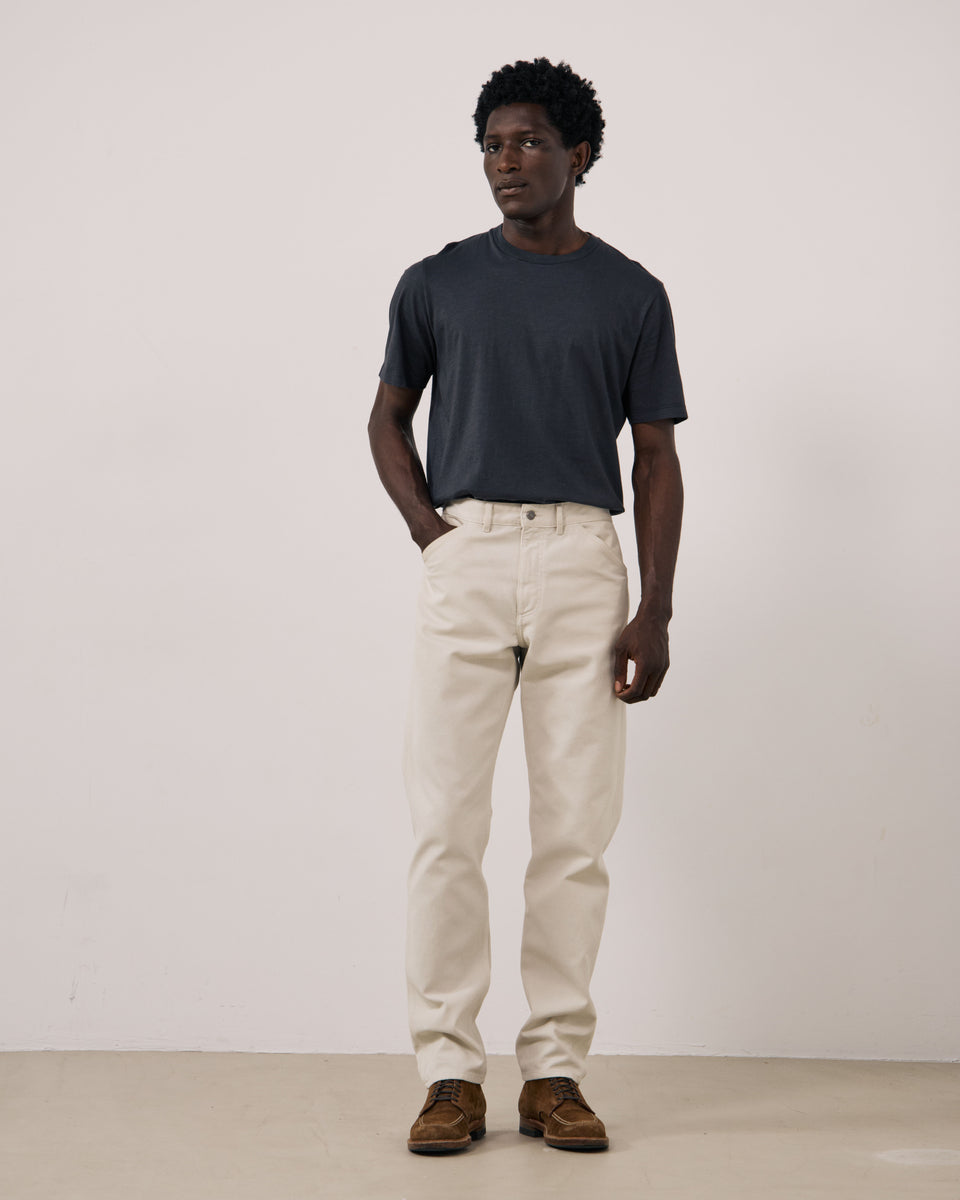 Pantalon Homme en Velours Côtelé Ecru Terrence - Image principale
