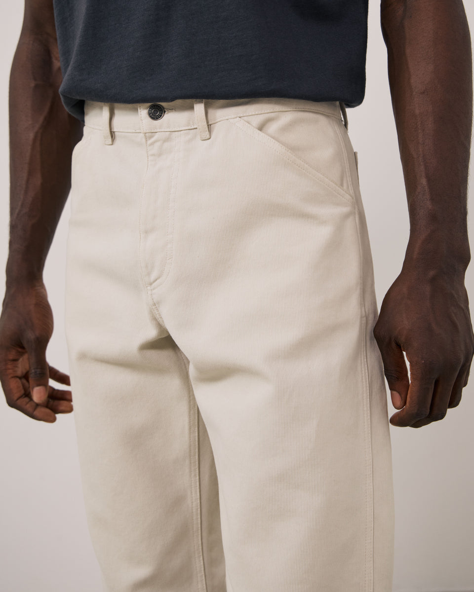 Pantalon Homme en Velours Côtelé Ecru Terrence - Image 3