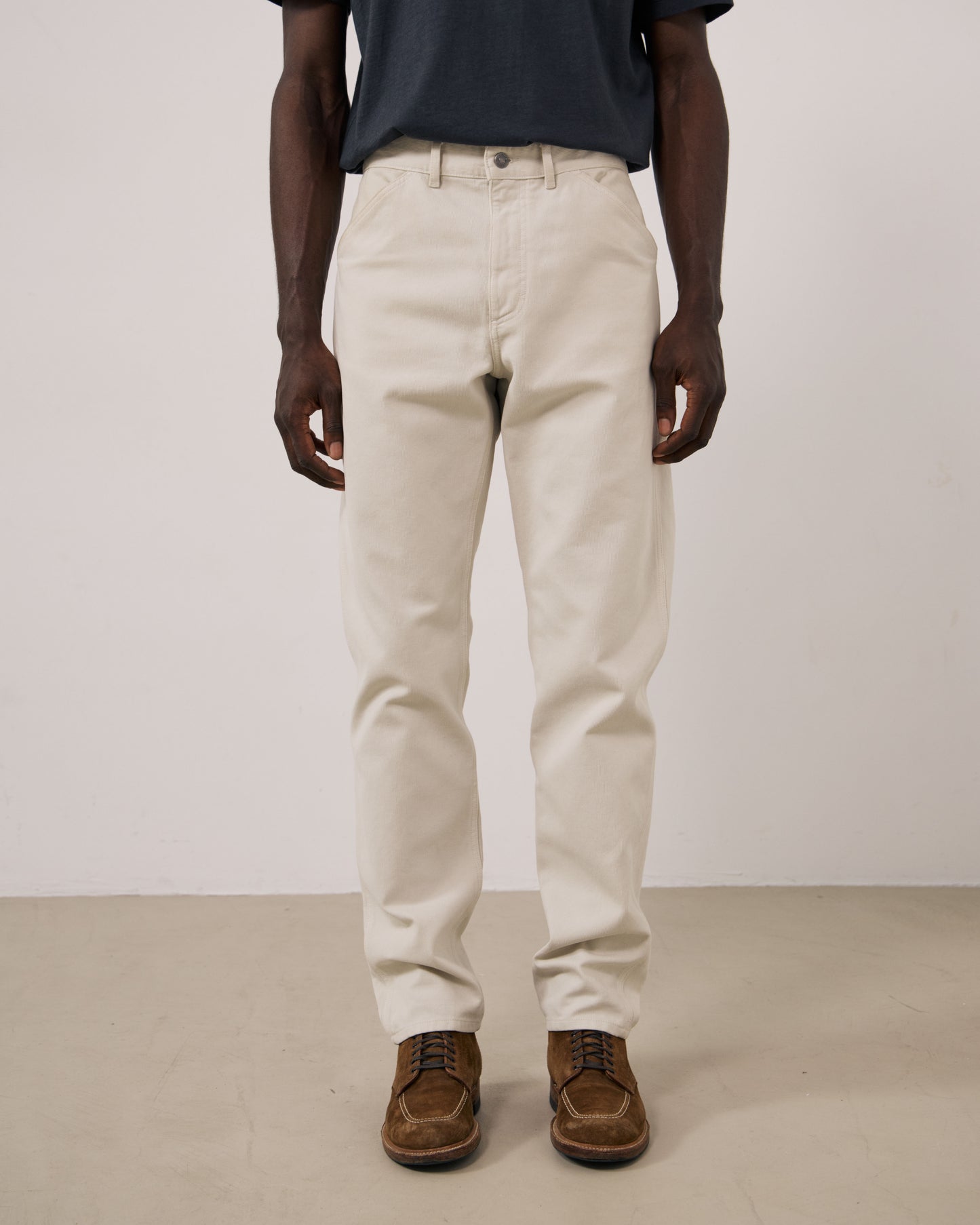 Pantalon Homme en Velours Côtelé Ecru Terrence