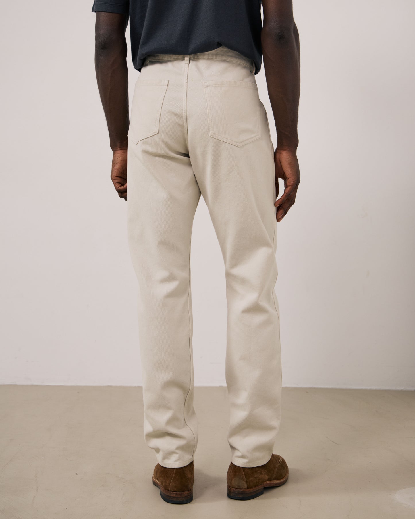 Pantalon Homme en Velours Côtelé Ecru Terrence