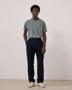 Pantalon Homme en Flanelle de laine Bleu Marine Task