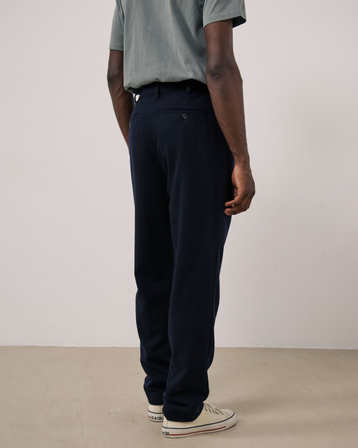 Pantalon Homme en Flanelle de laine Bleu Marine Task