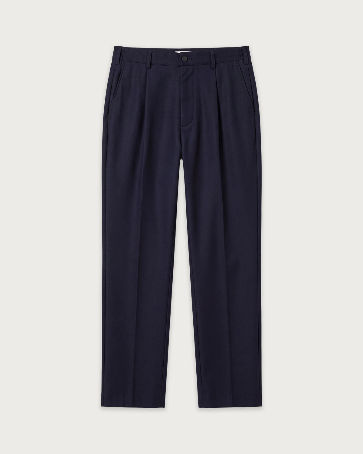 Pantalones de franela de lana virgen azul marino para hombre Task
