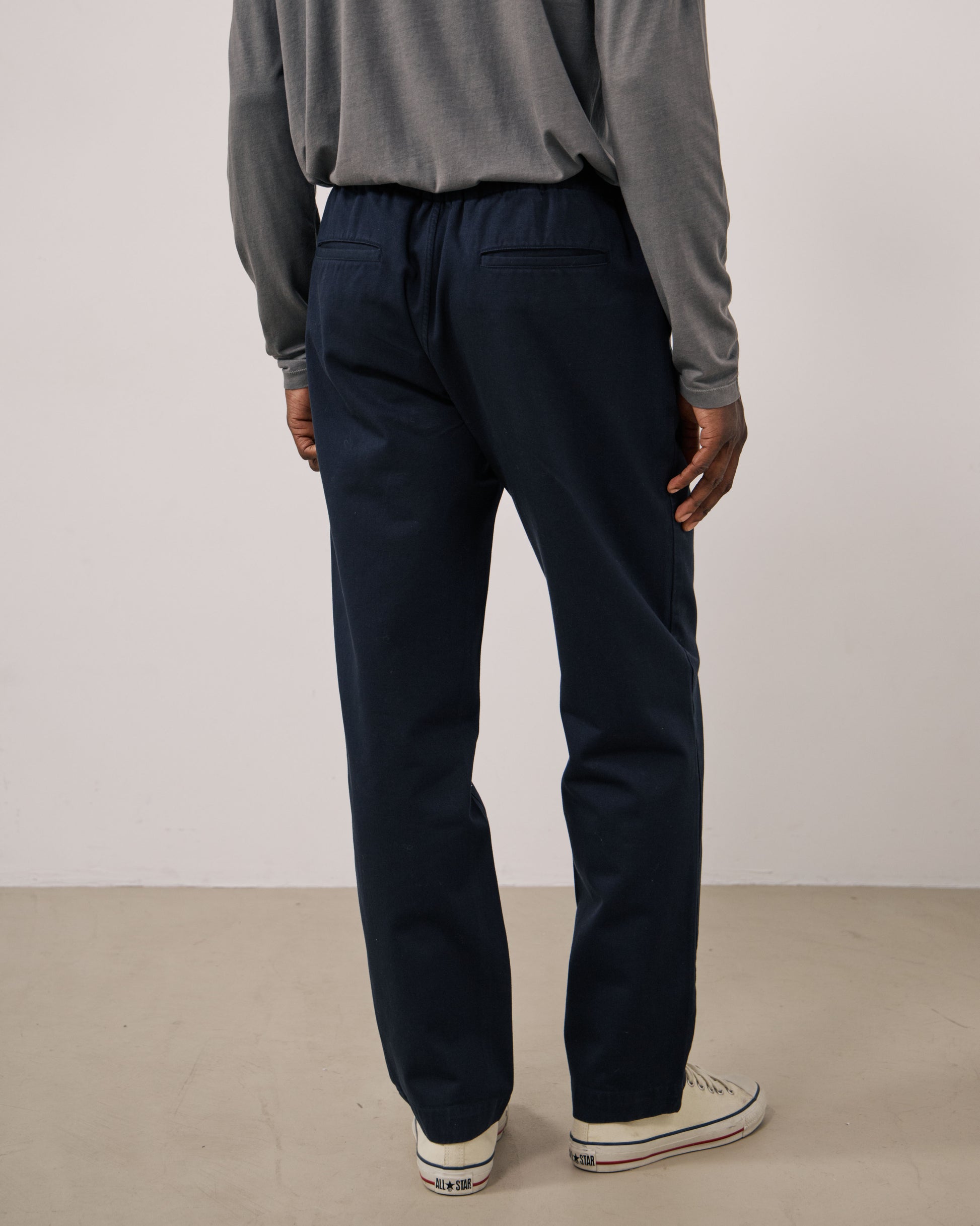 Pantalon Homme en Chino Bleu Marine Joggy