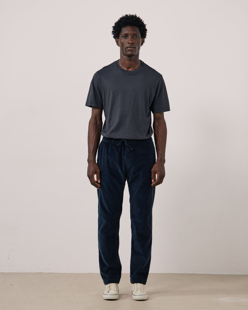 Joggy Men's Navy Blue Seersucker Corduroy Pants - Image principale