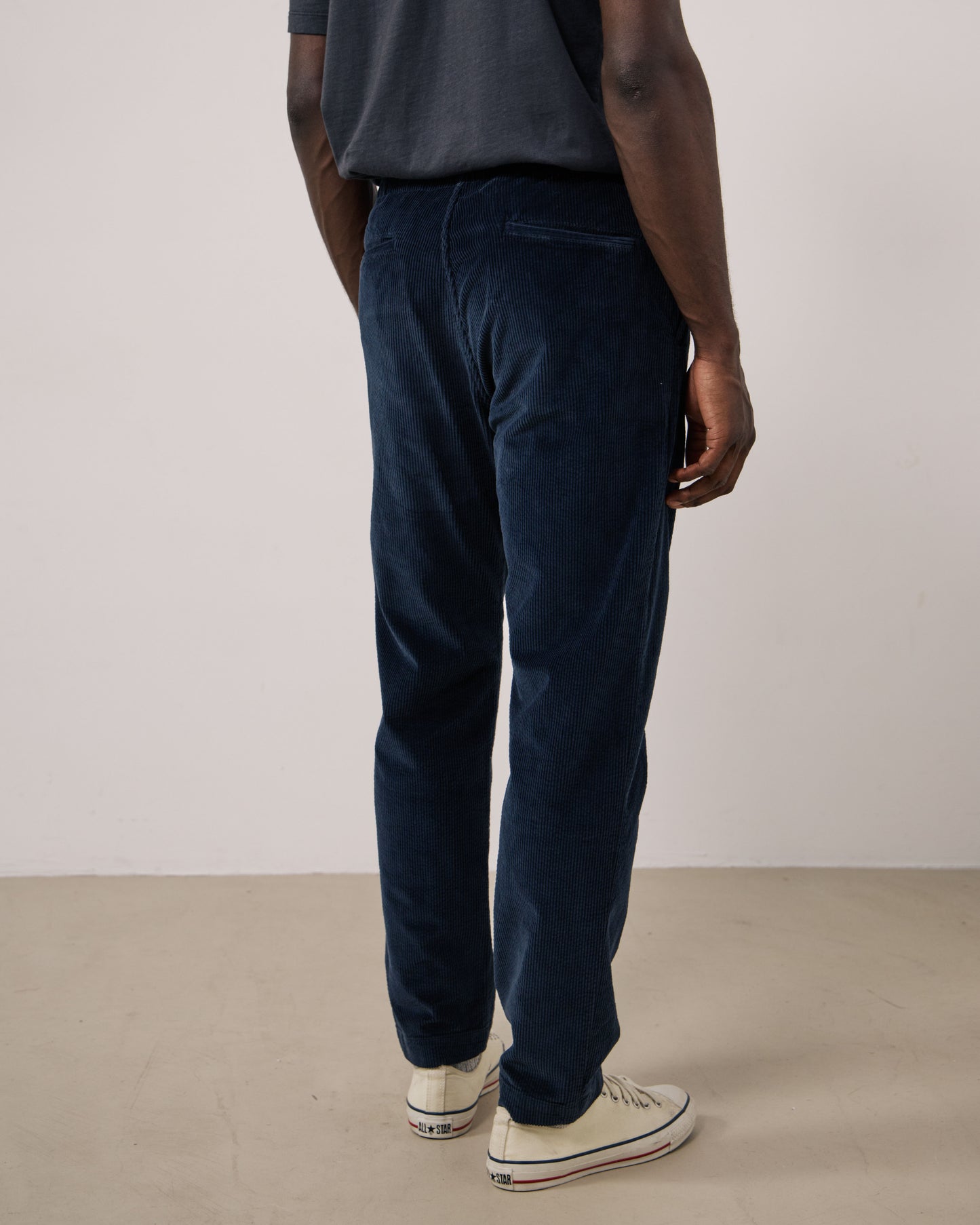 Pantalon Homme en Velours Côtelé Seersucker Bleu Marine Joggy